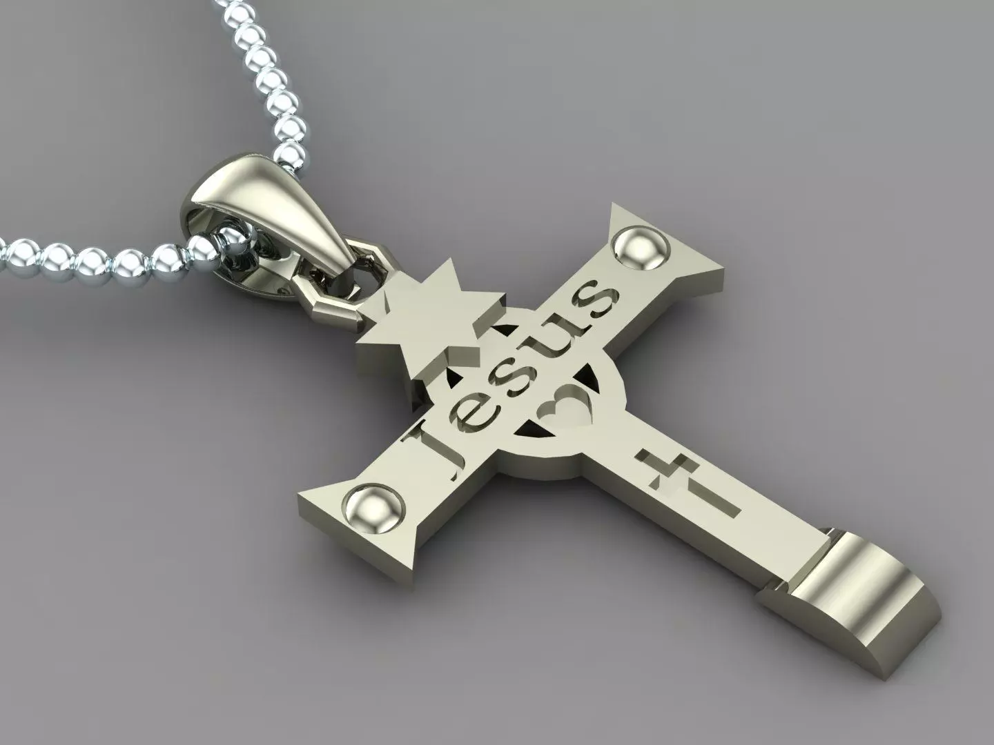 Cross Pendant Jesus Christ CP 56 3D model_0