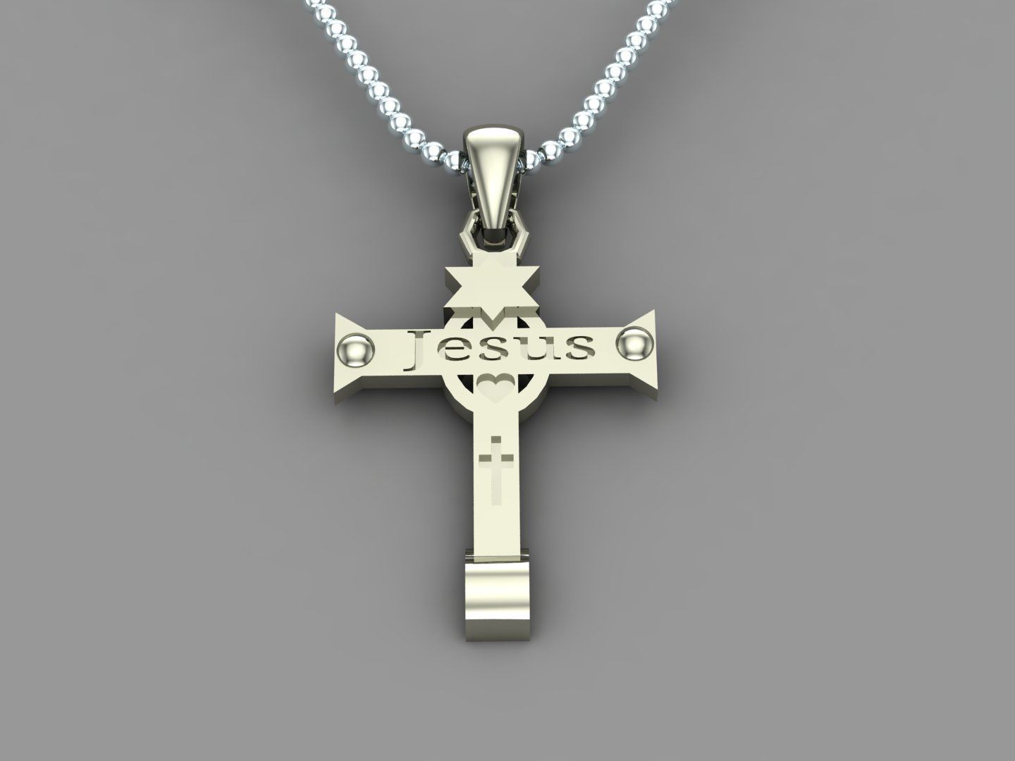 Cross Pendant Jesus Christ CP 56 3D model_2