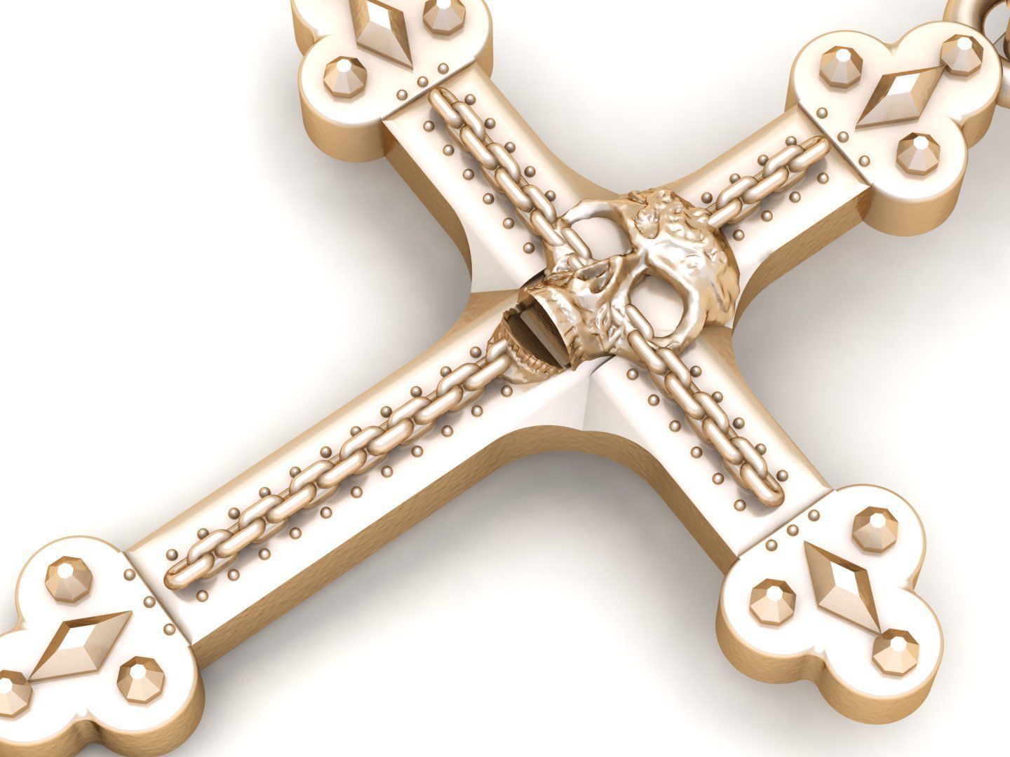 Cross Pendant Jesus Christ CP 53 3D model_4