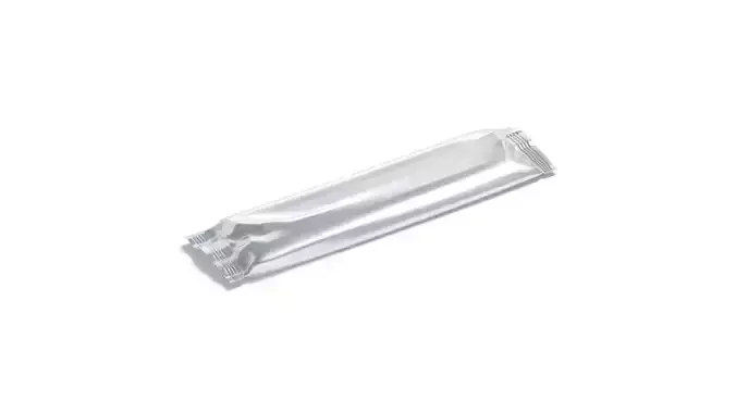 White Narrow Candy Wrap - wrapped sweet food pack Low-poly 3D model