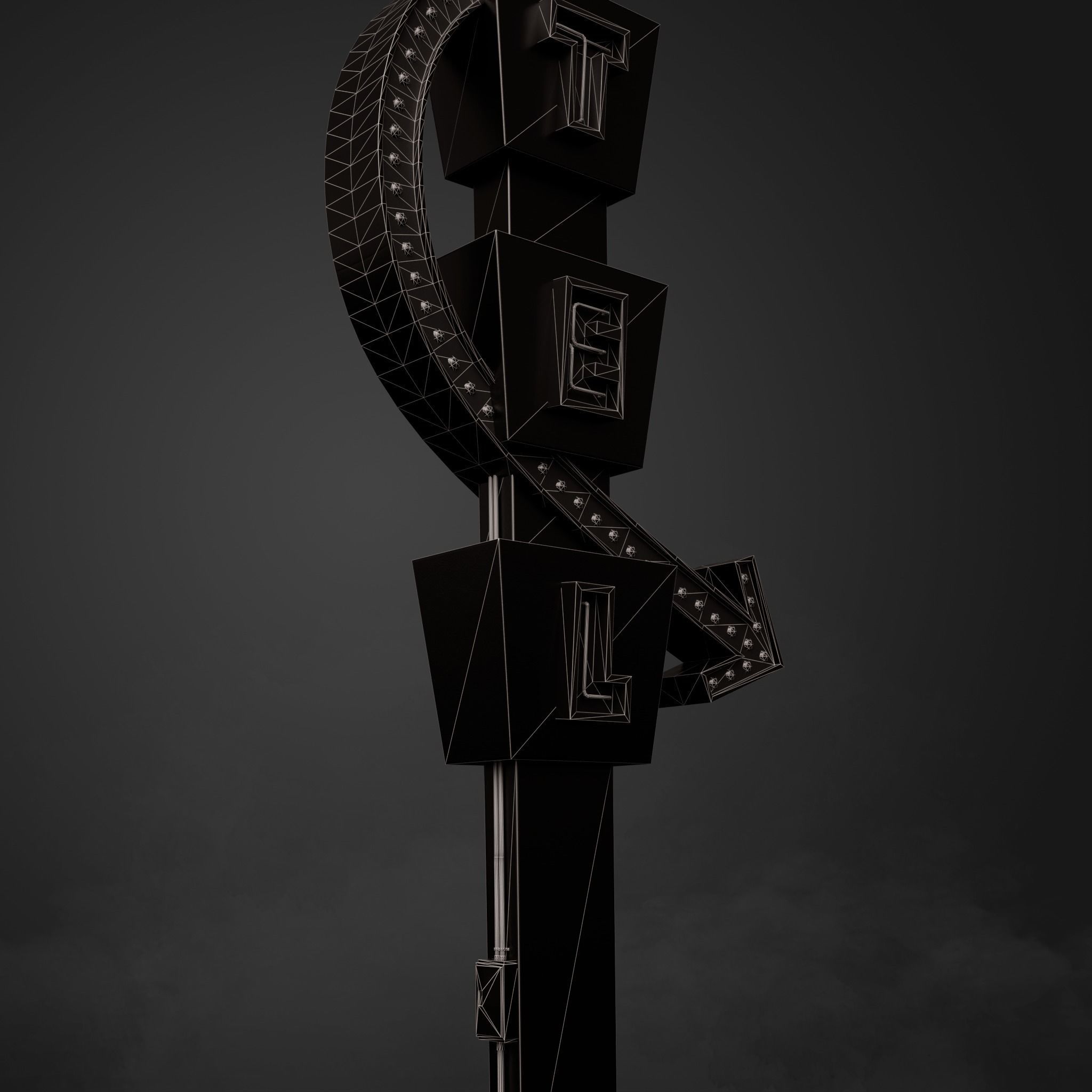 5 Neon signs in 3 types Low-poly 3D model_18