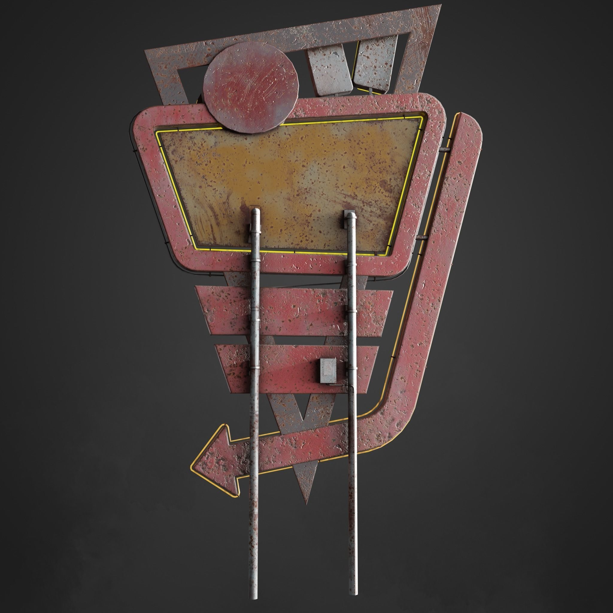 5 Neon signs in 3 types Low-poly 3D model_24