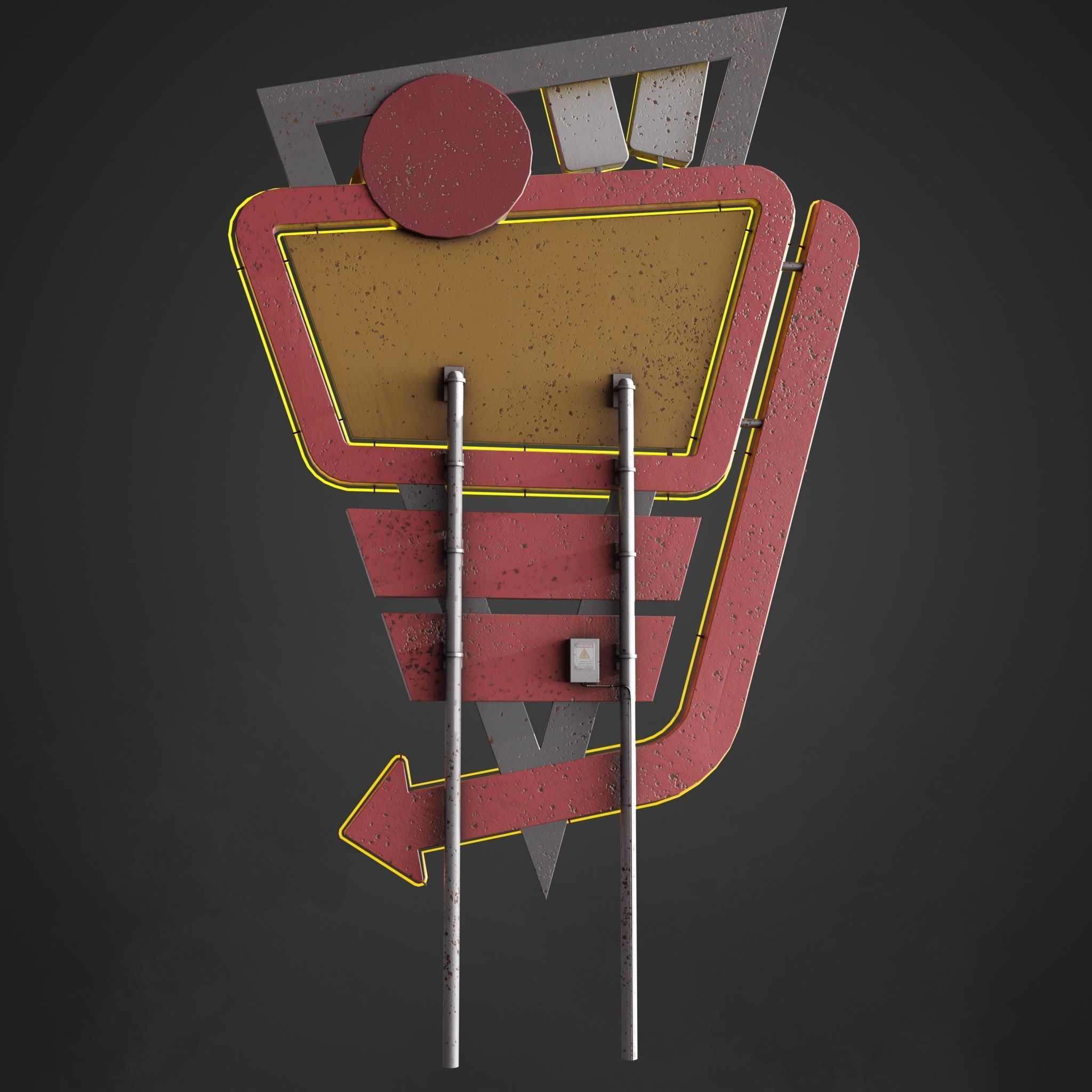 5 Neon signs in 3 types Low-poly 3D model_22