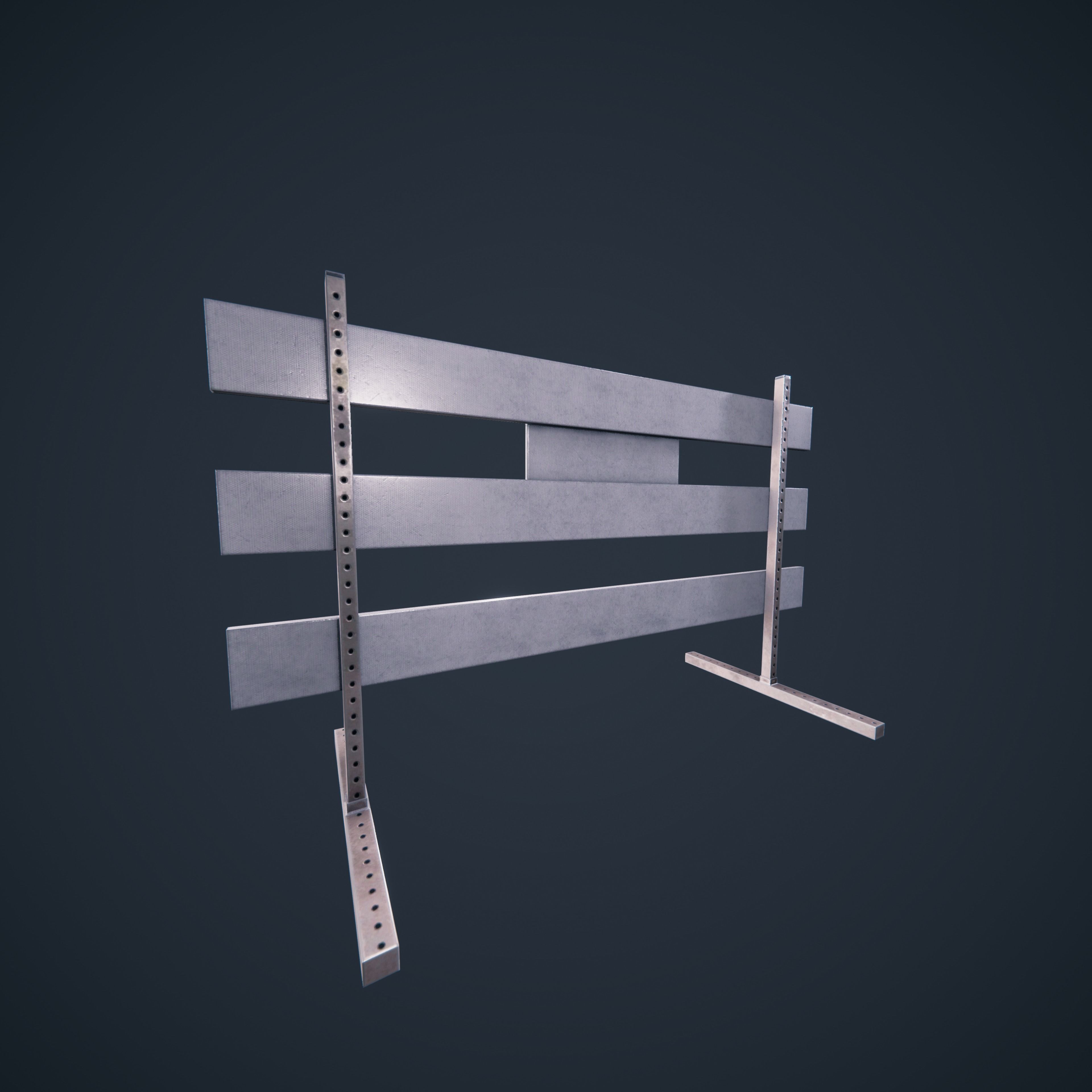 Traffic Road Block  Low-poly 3D model_11