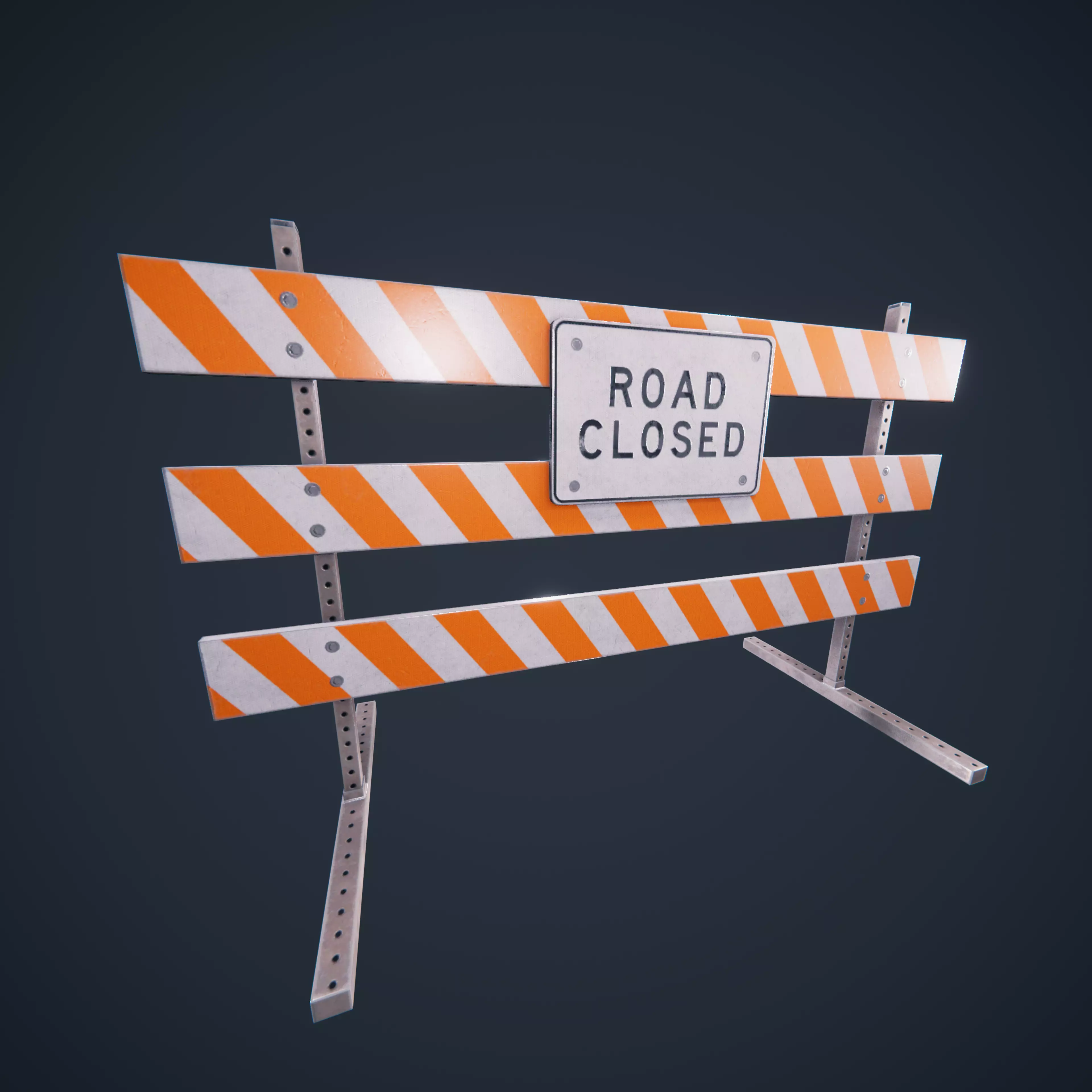 Traffic Road Block  Low-poly 3D model_0
