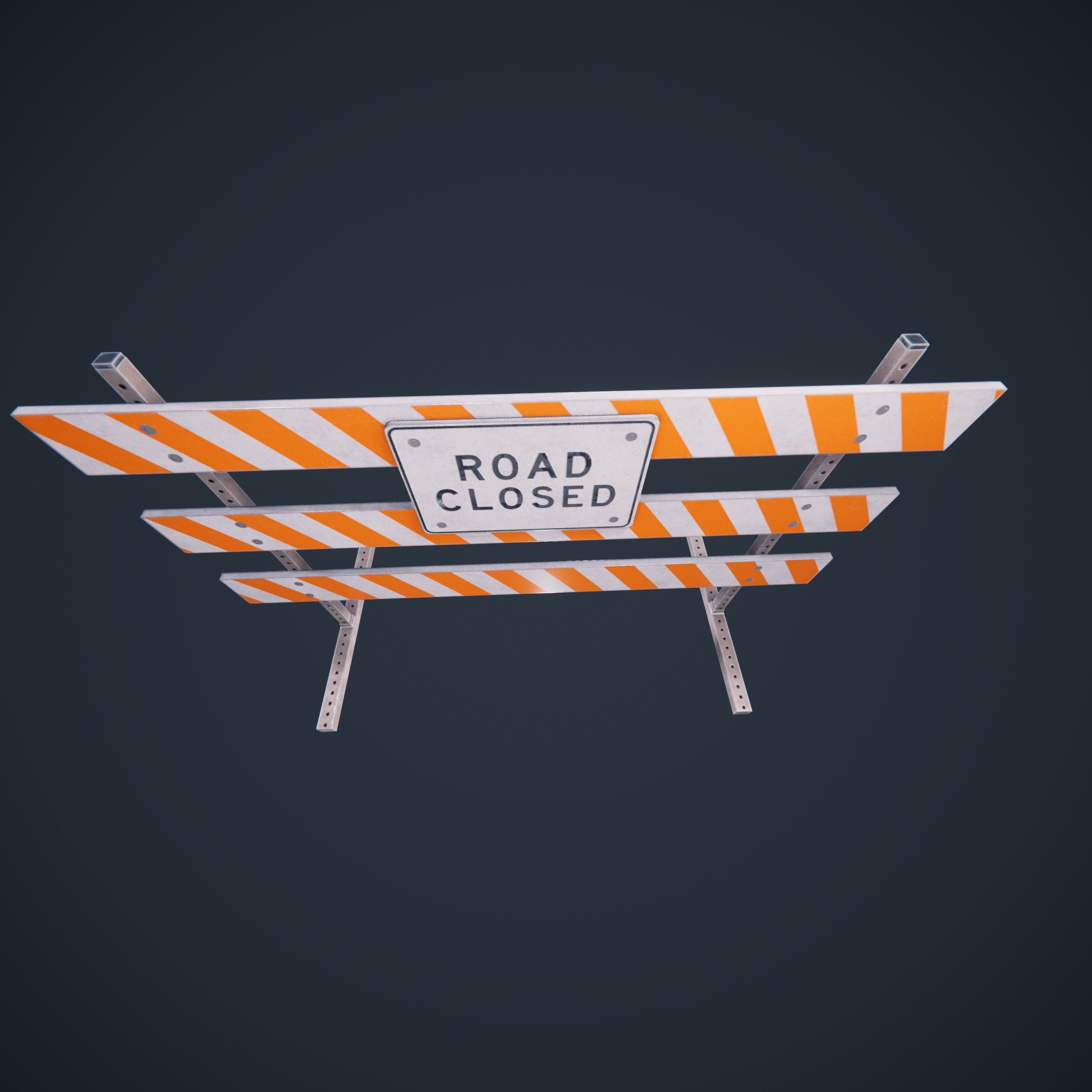 Traffic Road Block  Low-poly 3D model_3