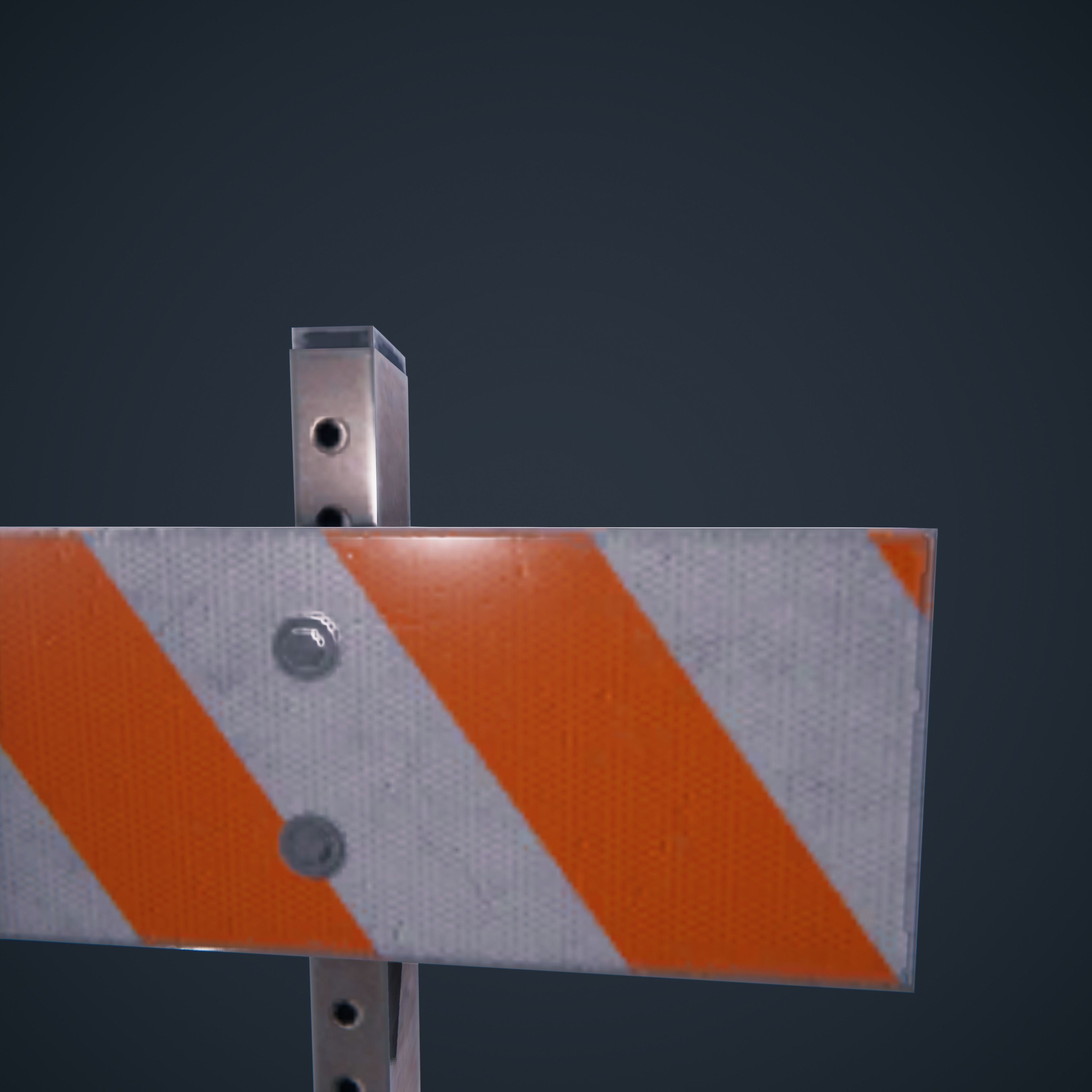 Traffic Road Block  Low-poly 3D model_6