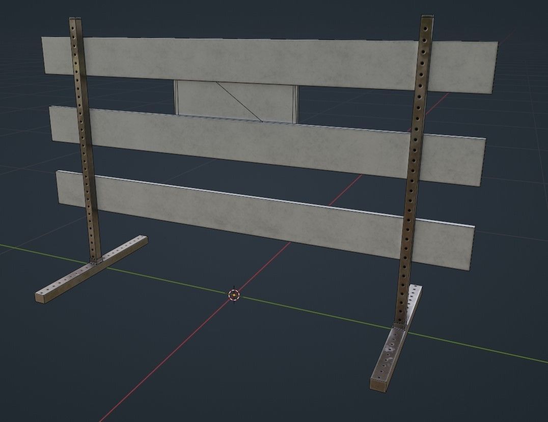 Traffic Road Block  Low-poly 3D model_16