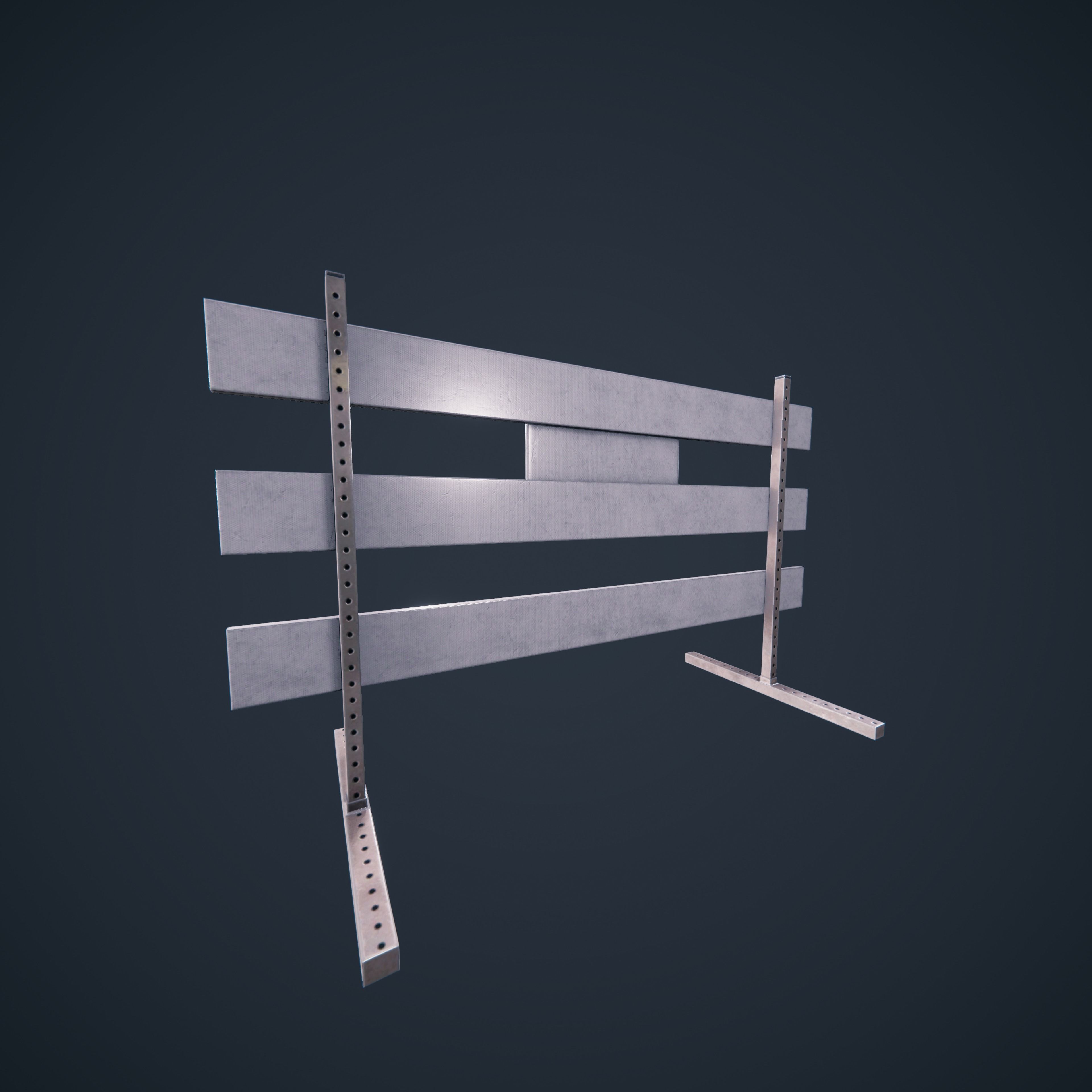 Traffic Road Block  Low-poly 3D model_7