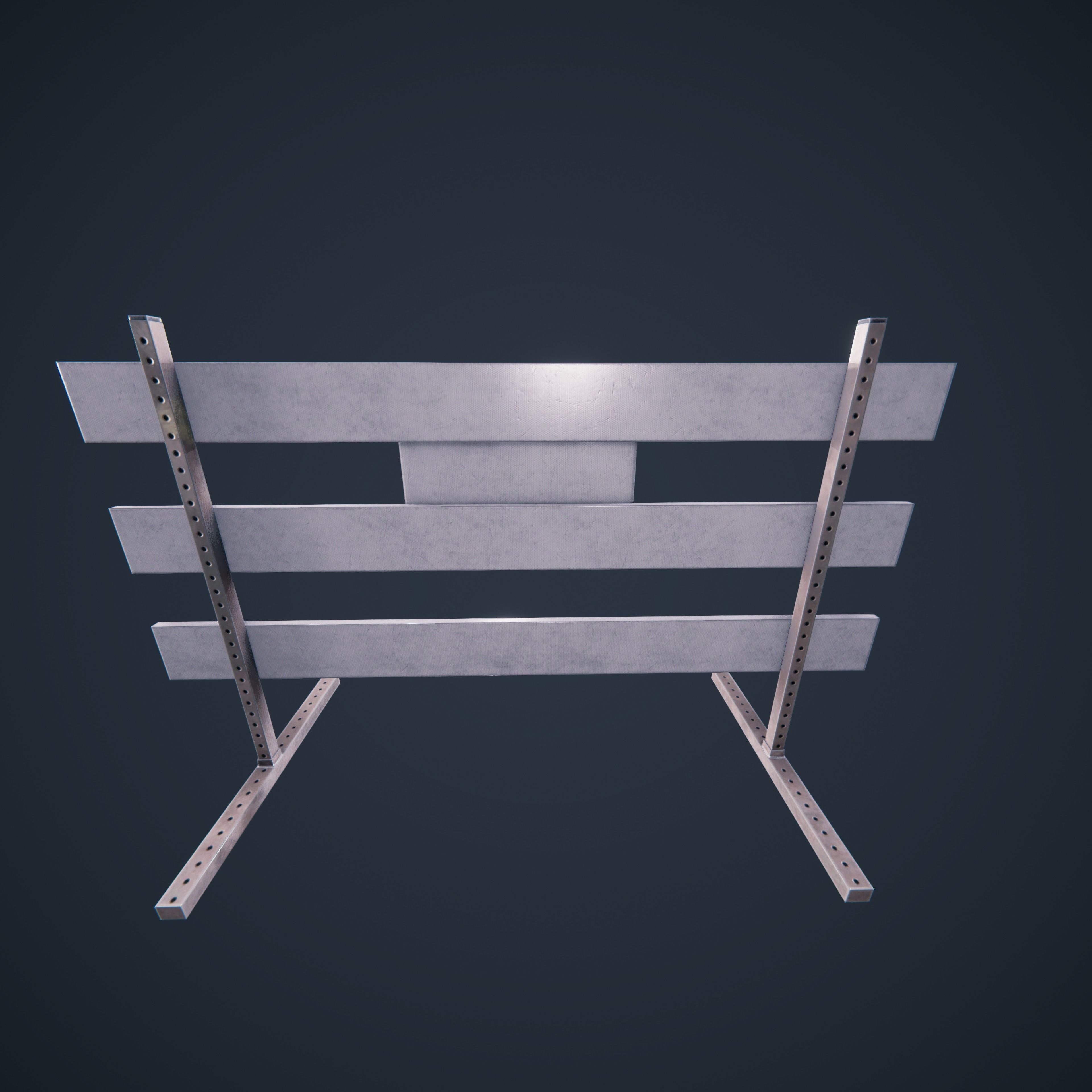 Traffic Road Block  Low-poly 3D model_8