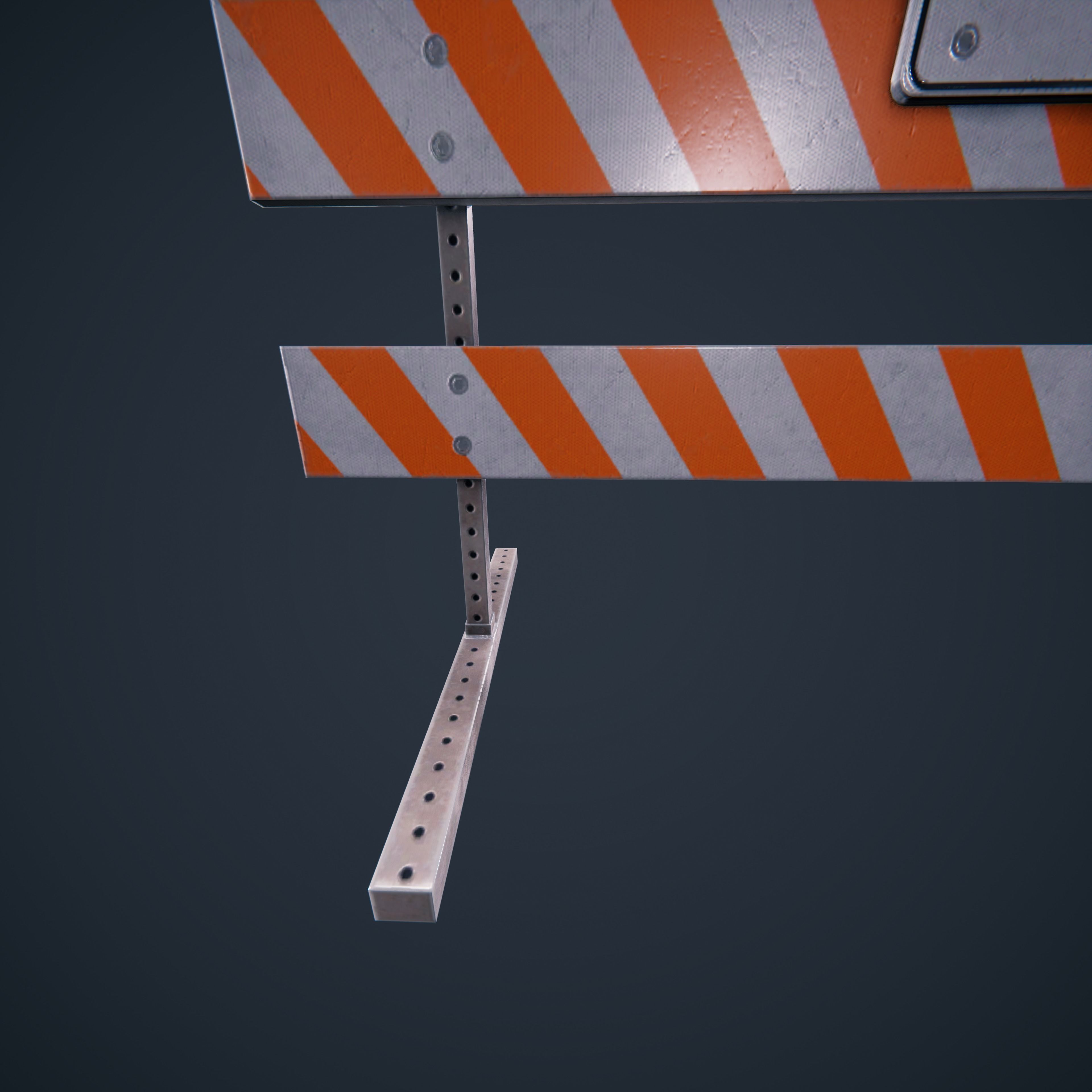 Traffic Road Block  Low-poly 3D model_14