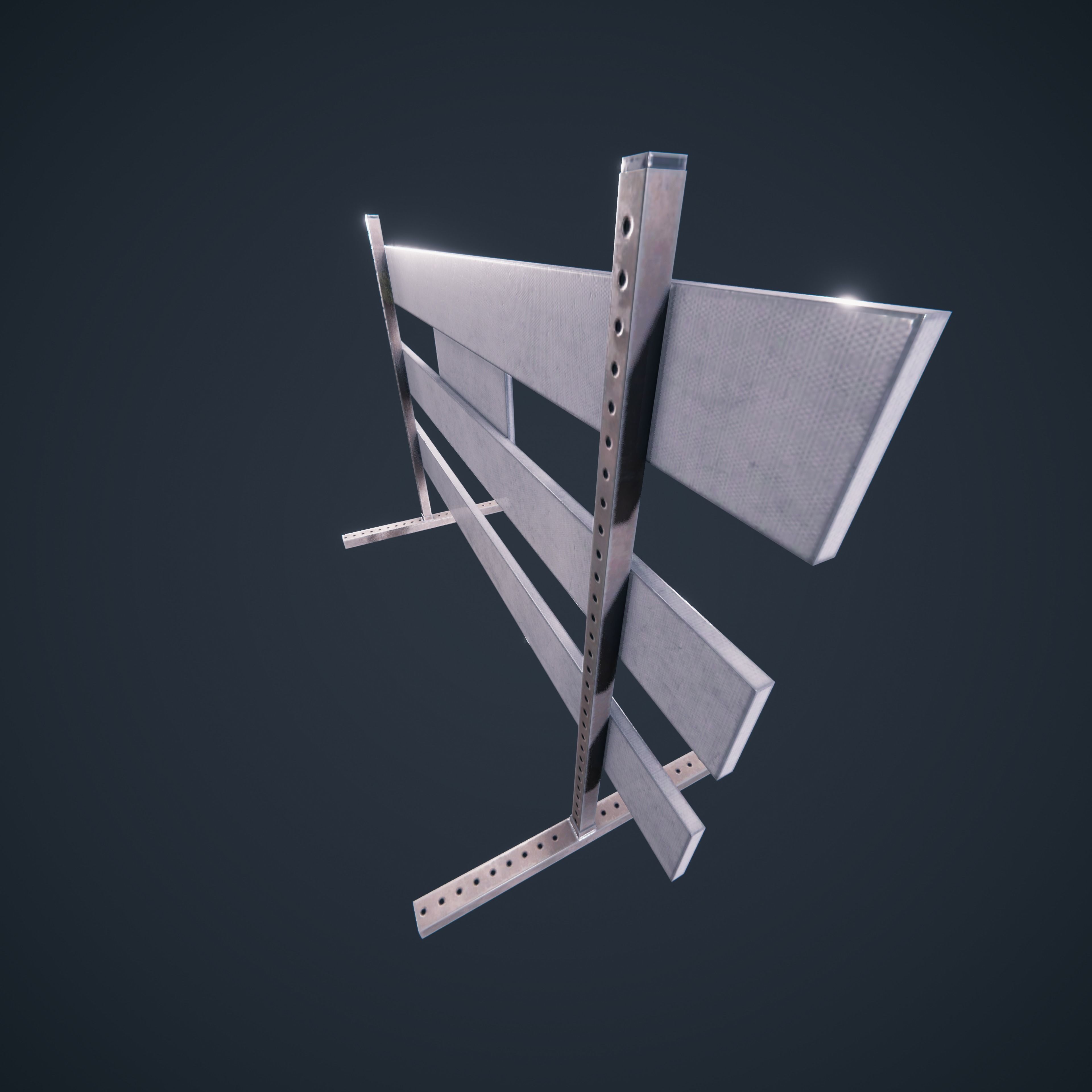 Traffic Road Block  Low-poly 3D model_9