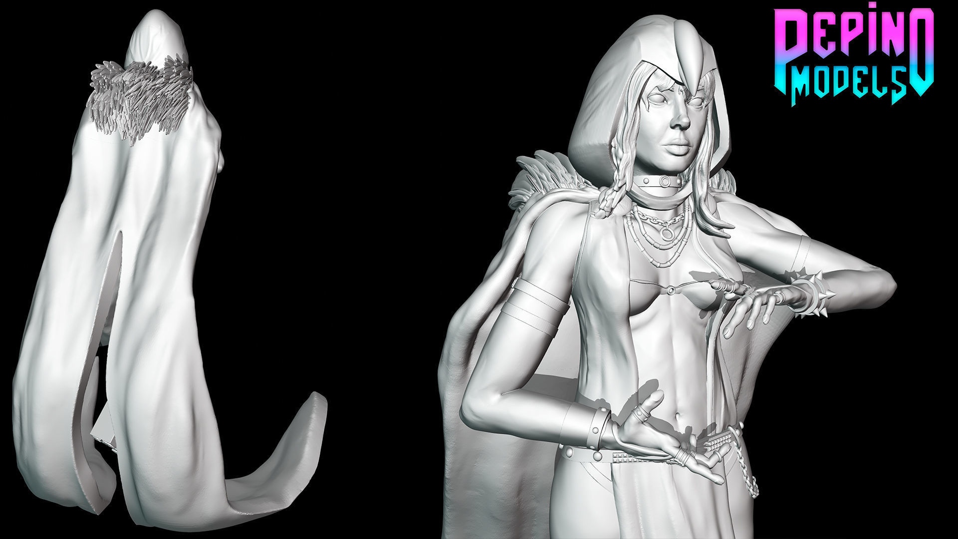 Raven from DC Comics - 62mm scale miniature 3D print model_2