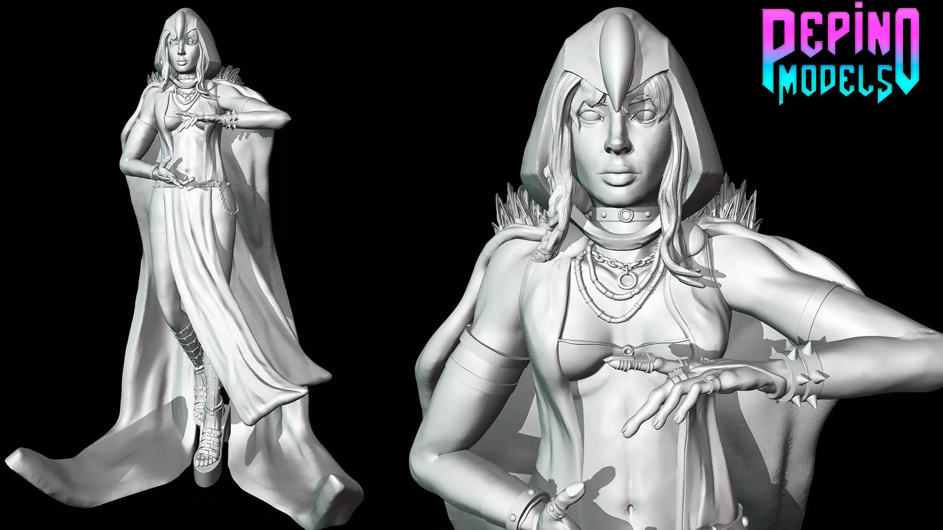 Raven from DC Comics - 62mm scale miniature 3D print model_0