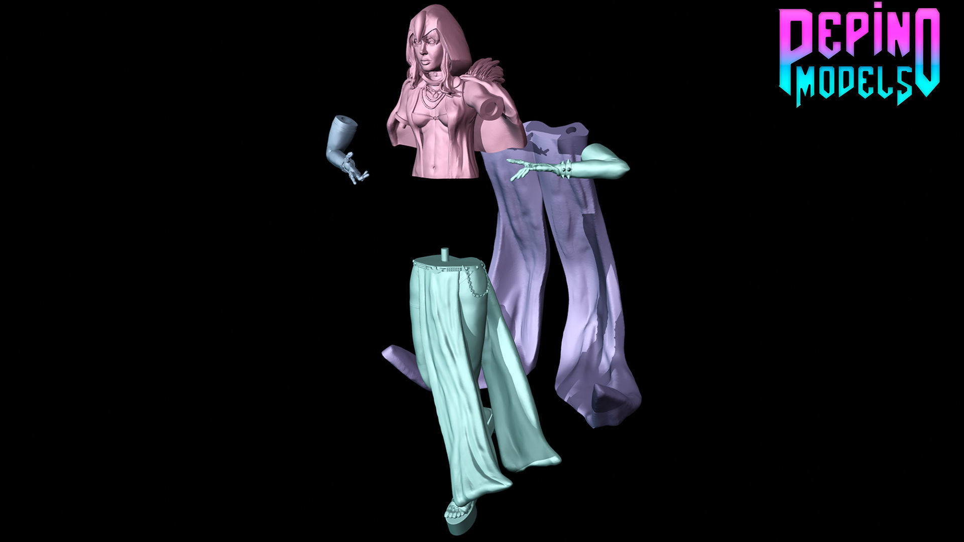 Raven from DC Comics - 62mm scale miniature 3D print model_3