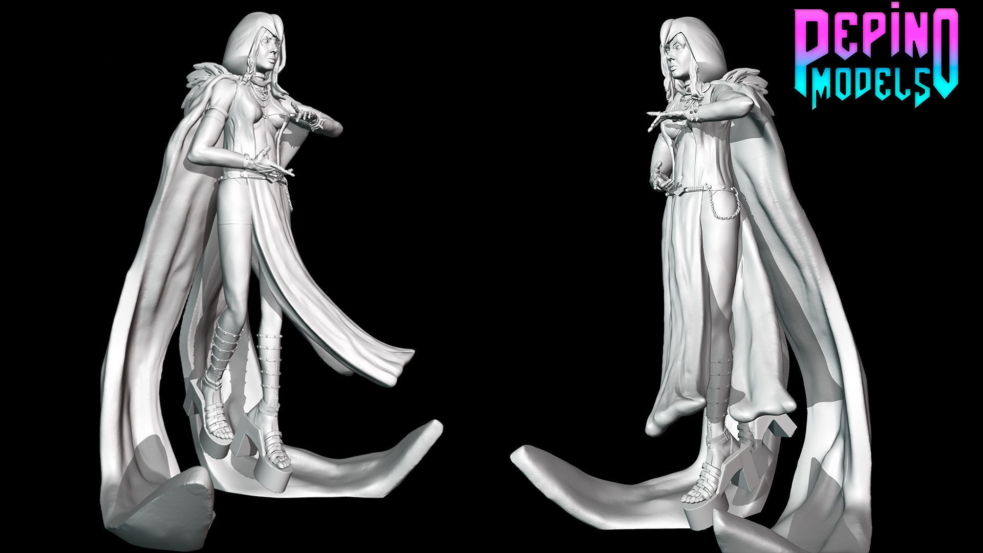 Raven from DC Comics - 62mm scale miniature 3D print model_1