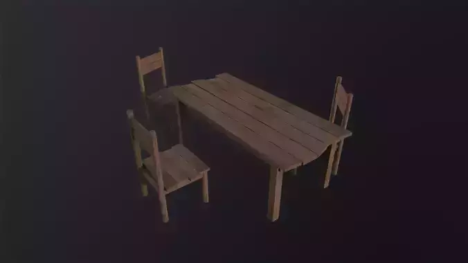 Table and Chairs 3D Model