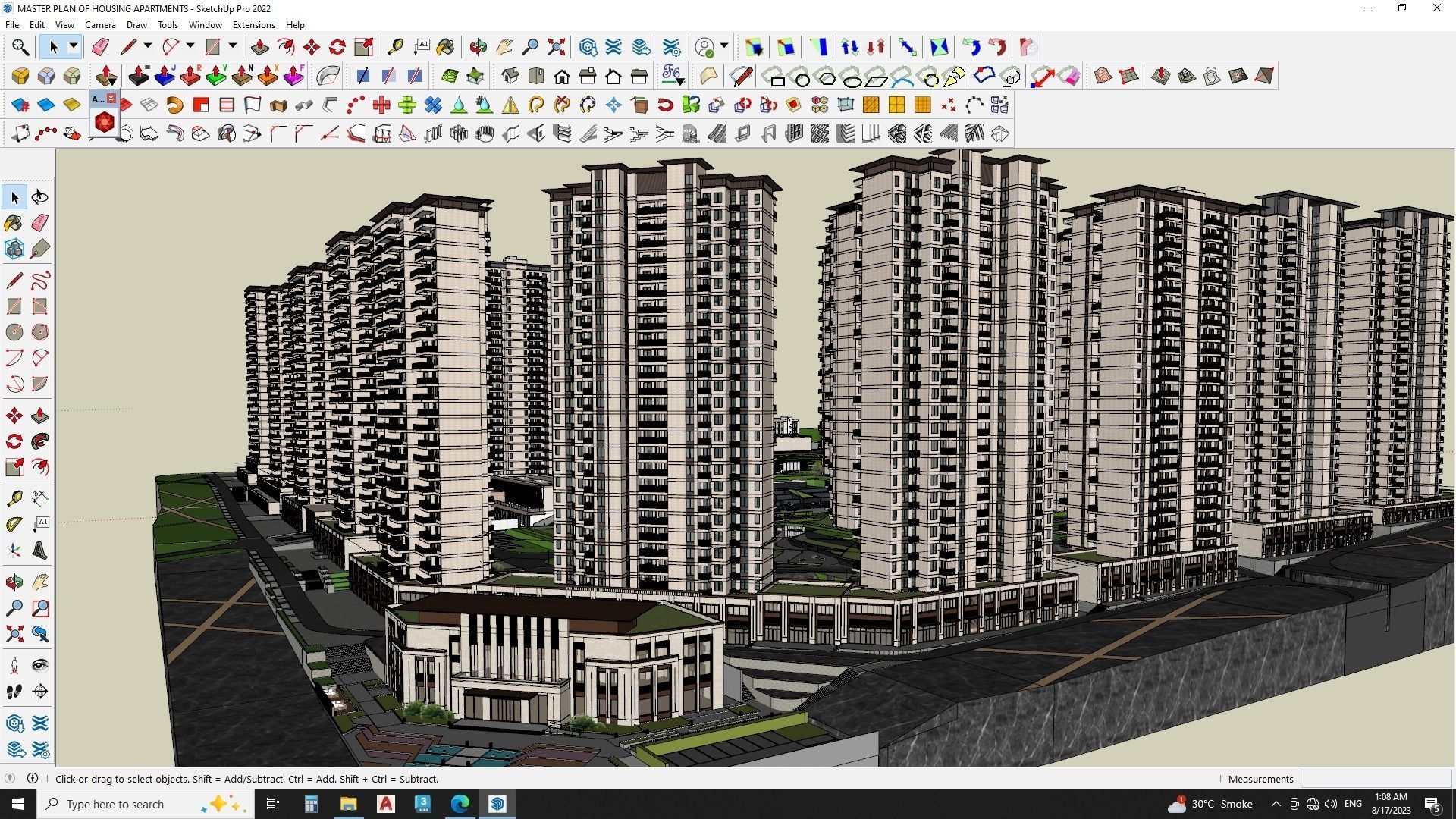 MASTER PLAN OF HOUSING APARTMENTS 3D model_7