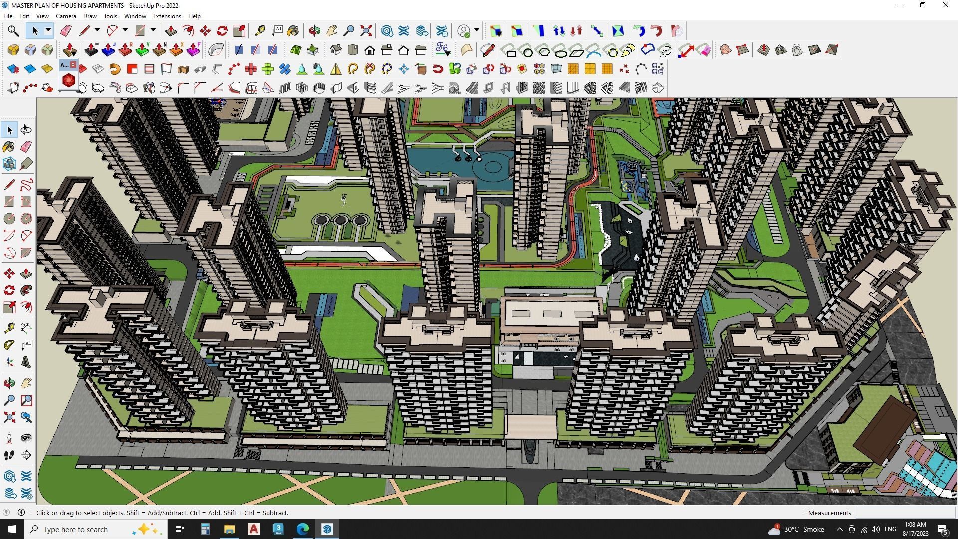 MASTER PLAN OF HOUSING APARTMENTS 3D model_5