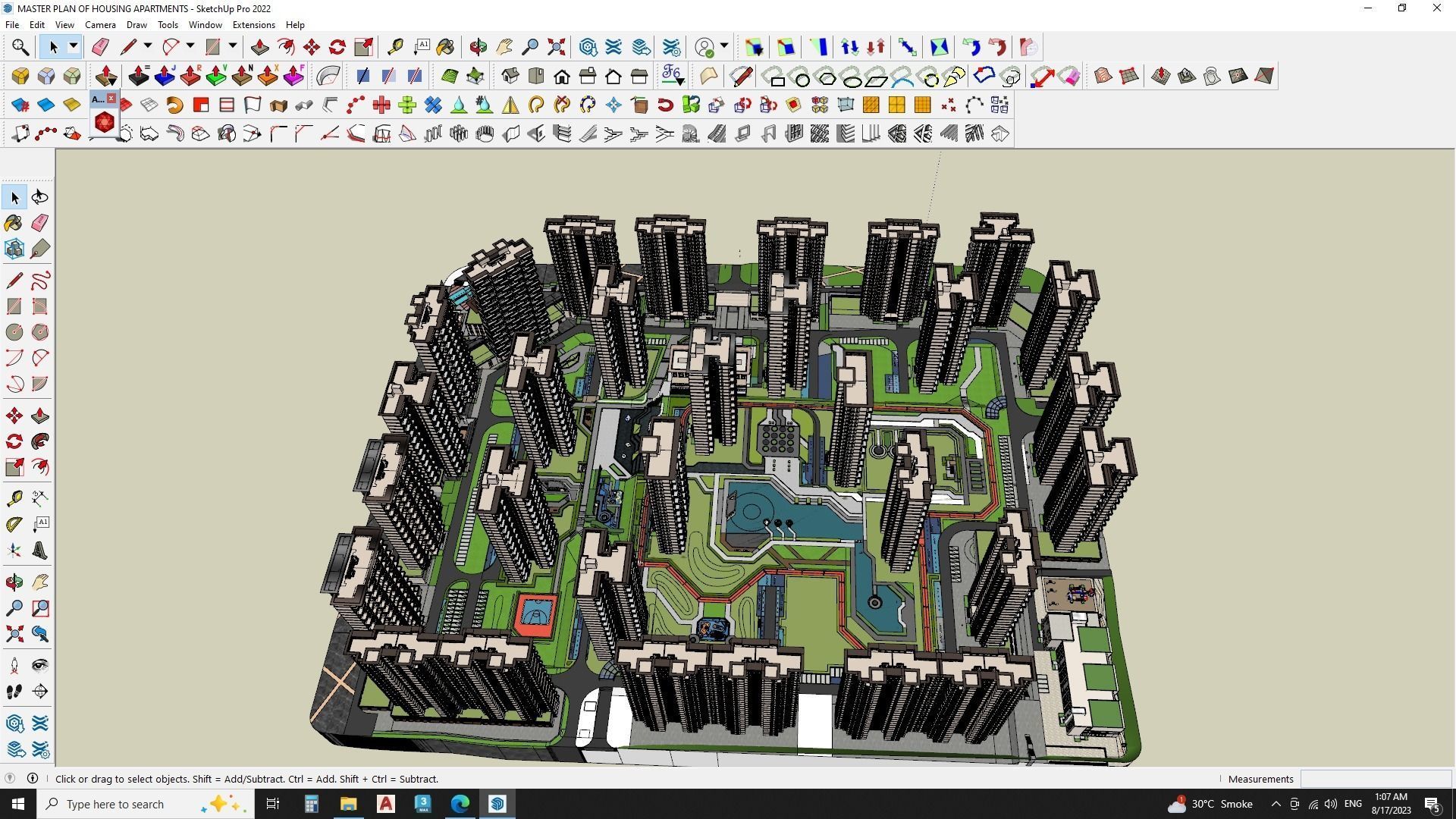 MASTER PLAN OF HOUSING APARTMENTS 3D model_1
