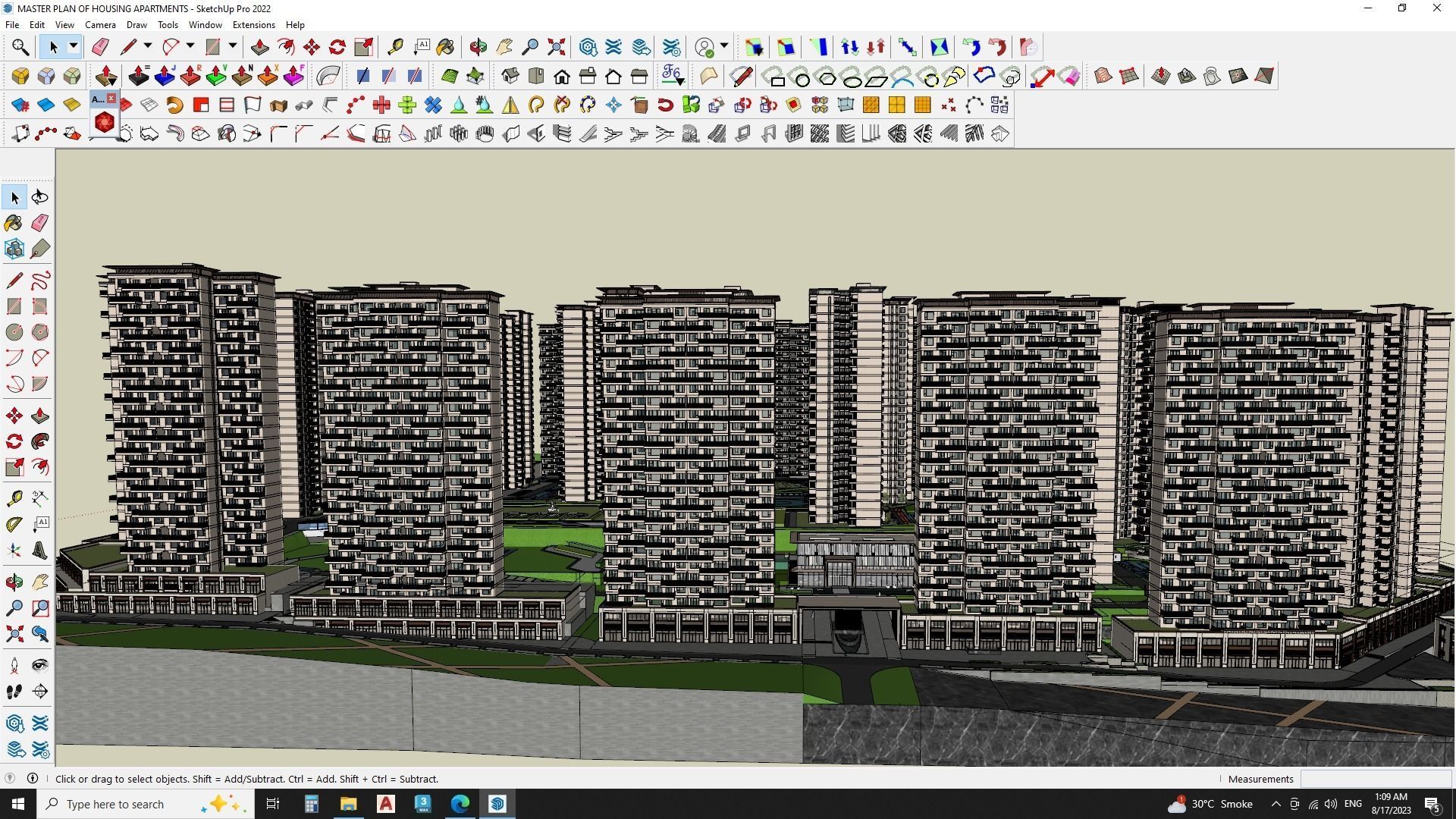 MASTER PLAN OF HOUSING APARTMENTS 3D model_8