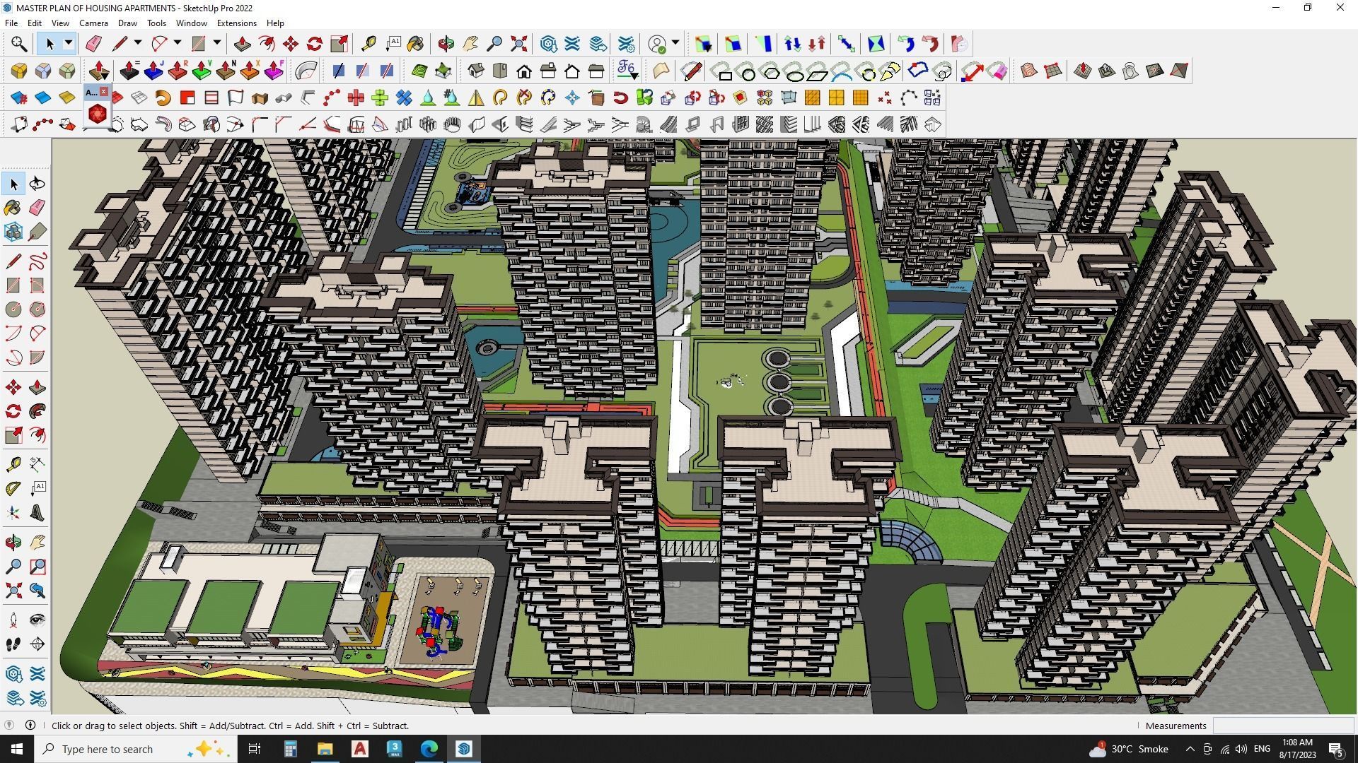MASTER PLAN OF HOUSING APARTMENTS 3D model_4
