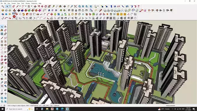 MASTER PLAN OF HOUSING APARTMENTS 3D model