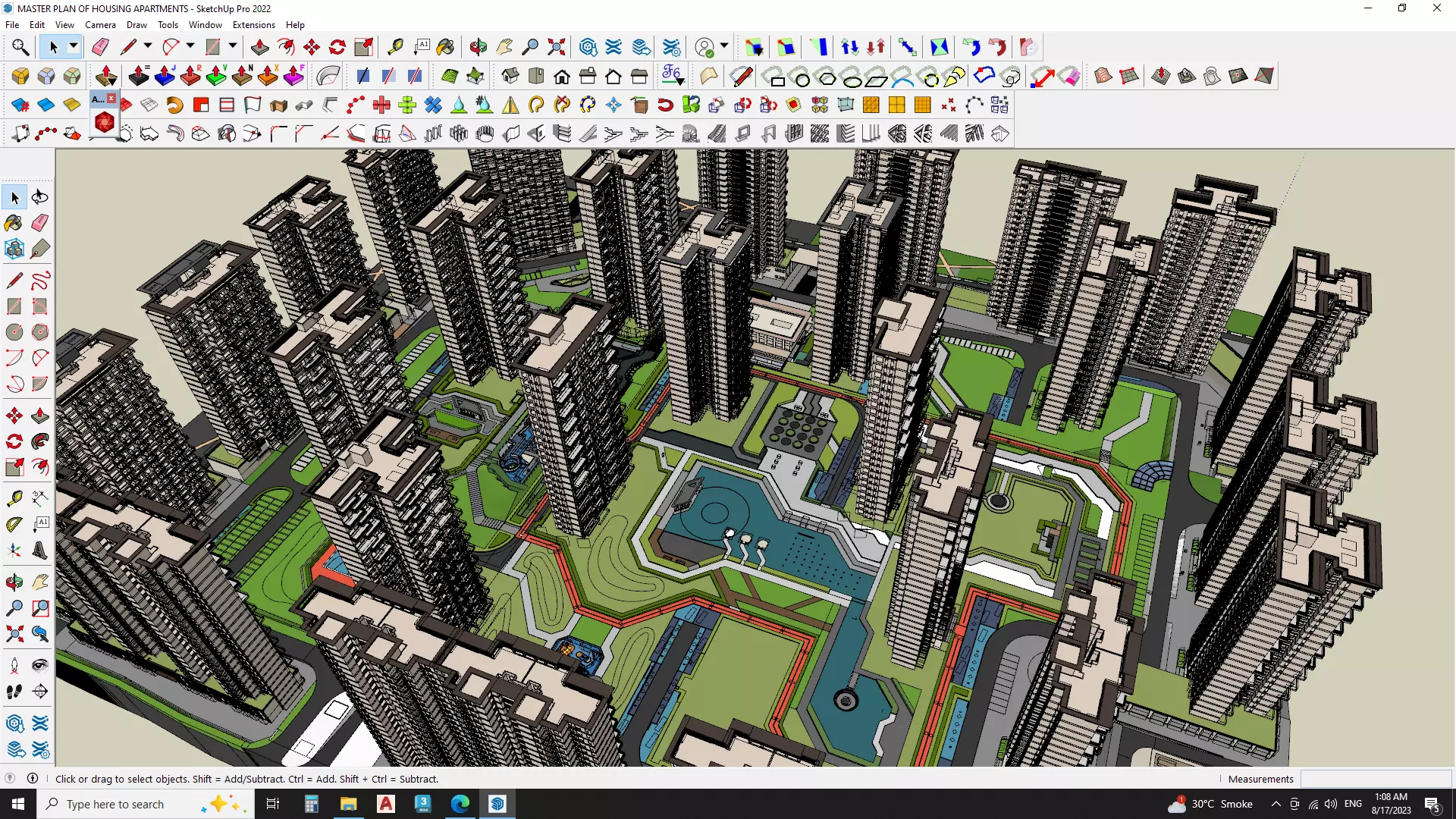 MASTER PLAN OF HOUSING APARTMENTS 3D model_0