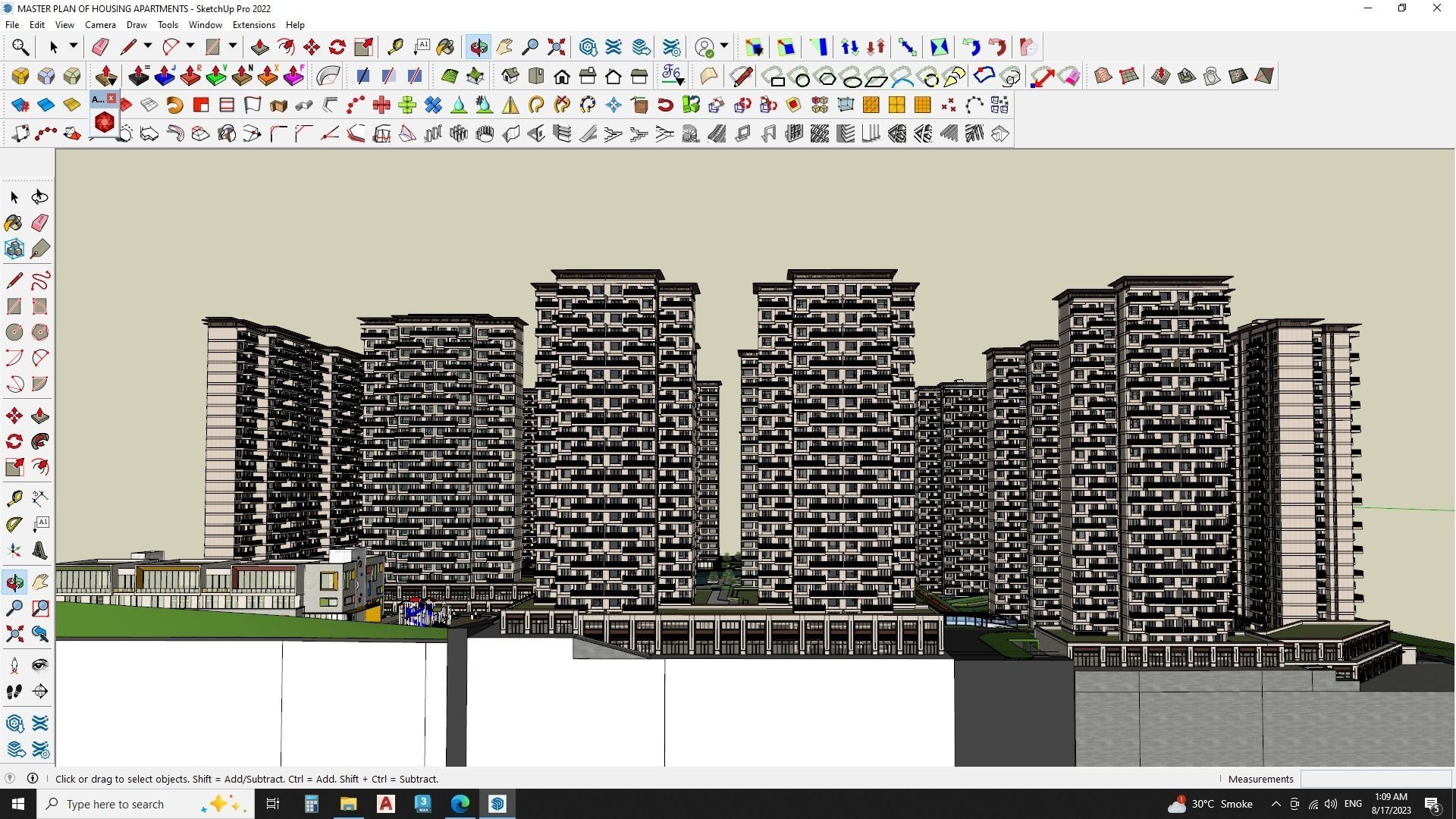 MASTER PLAN OF HOUSING APARTMENTS 3D model_9
