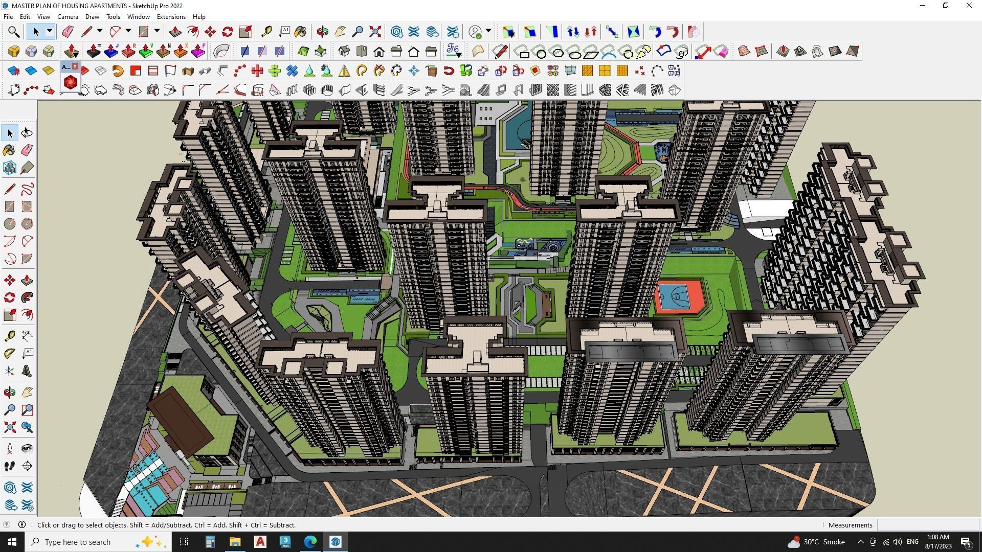 MASTER PLAN OF HOUSING APARTMENTS 3D model_6