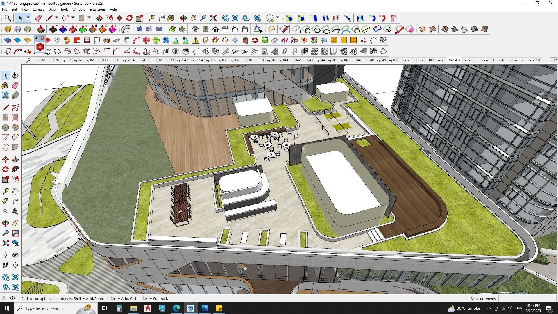 Modern shopping mall with hotel 3D model_9