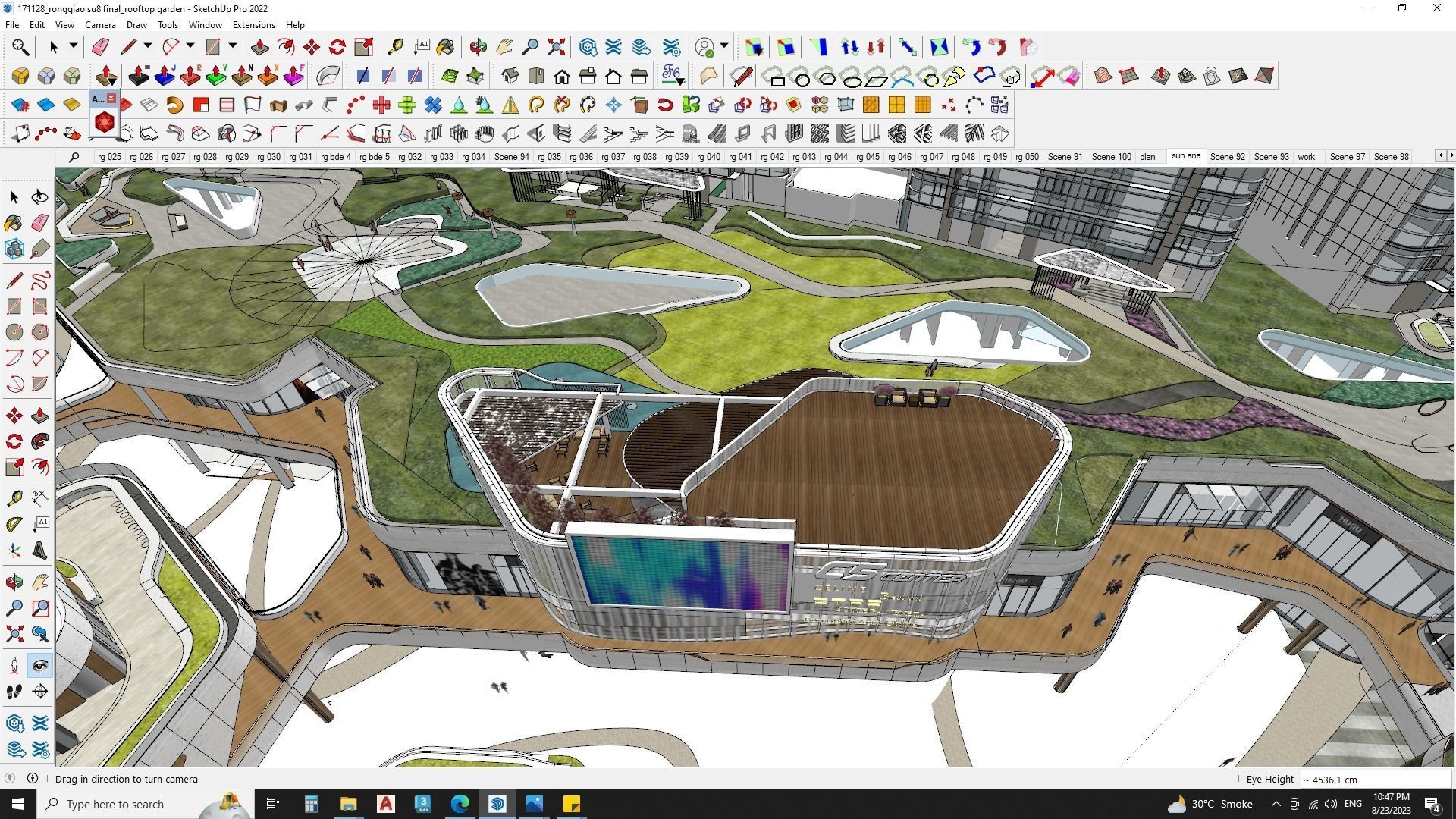 Modern shopping mall with hotel 3D model_8