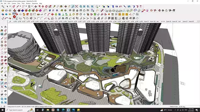 Modern shopping mall with hotel 3D model