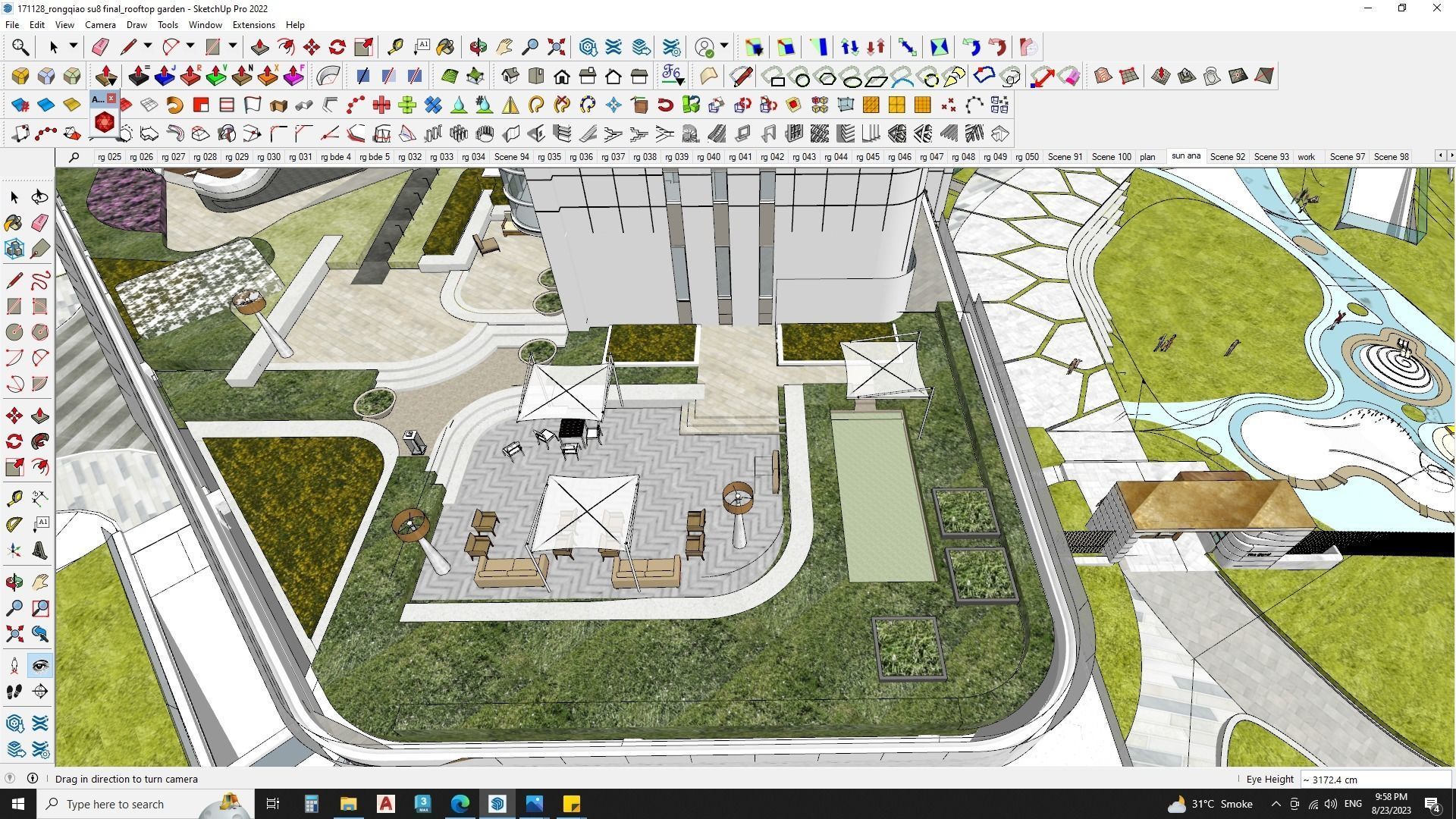 Modern shopping mall with hotel 3D model_3
