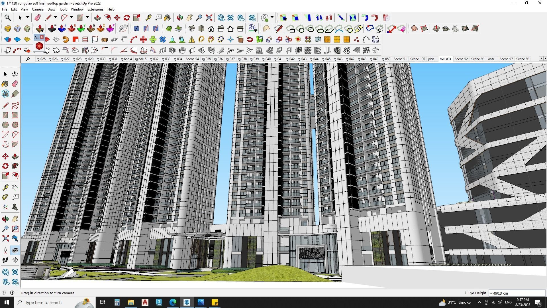 Modern shopping mall with hotel 3D model_15