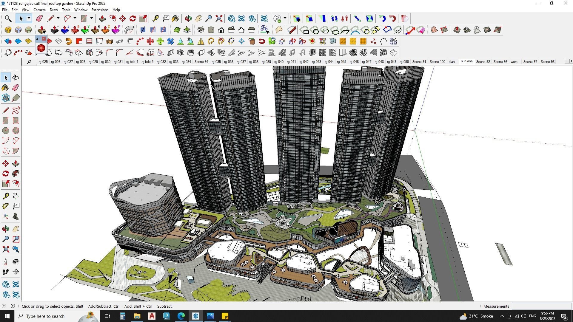 Modern shopping mall with hotel 3D model_10