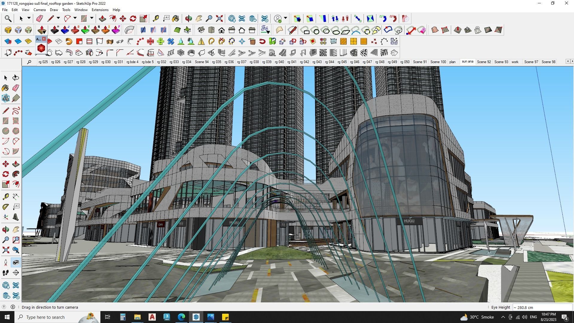 Modern shopping mall with hotel 3D model_7