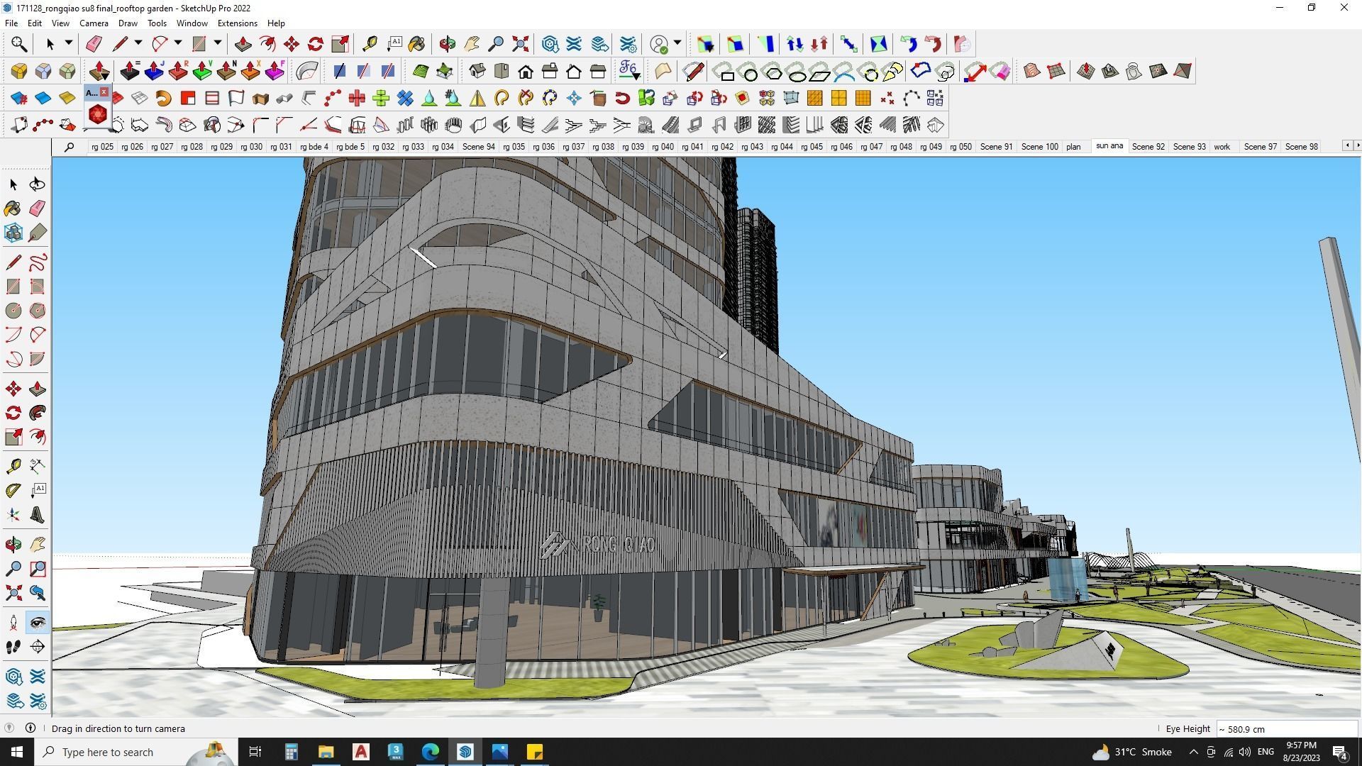 Modern shopping mall with hotel 3D model_12