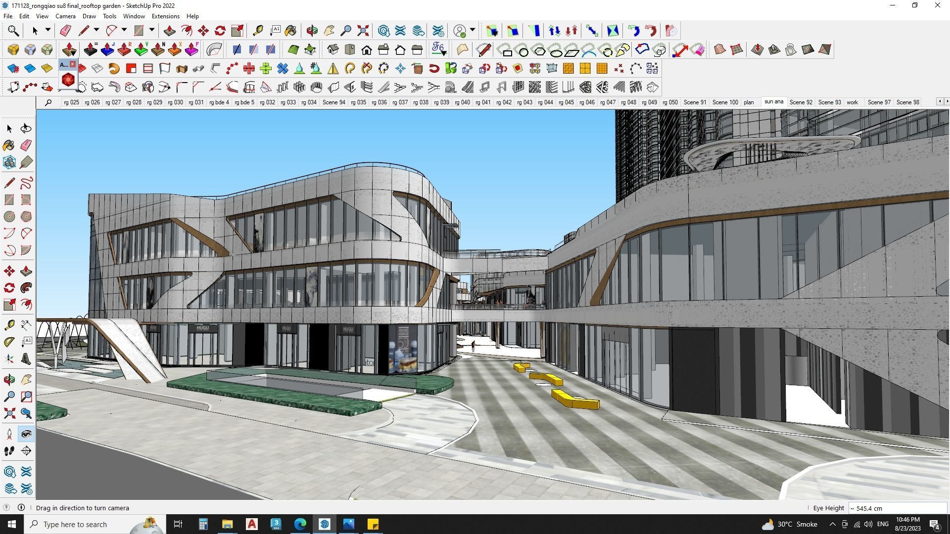 Modern shopping mall with hotel 3D model_5