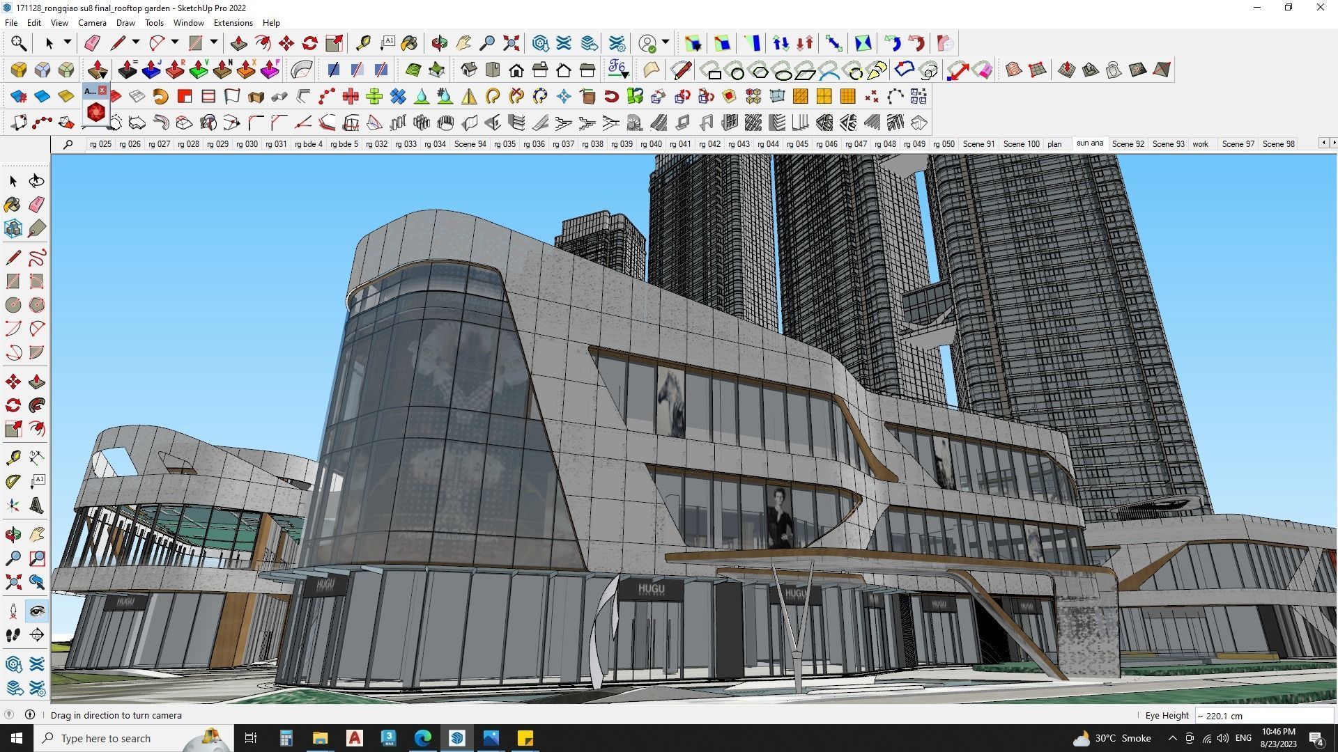 Modern shopping mall with hotel 3D model_6