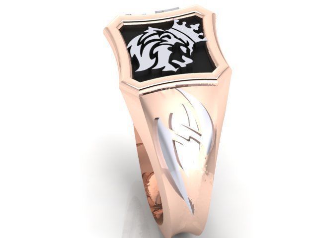 PERMIUM LION GENTS RING FOR MENS 3D print model_4