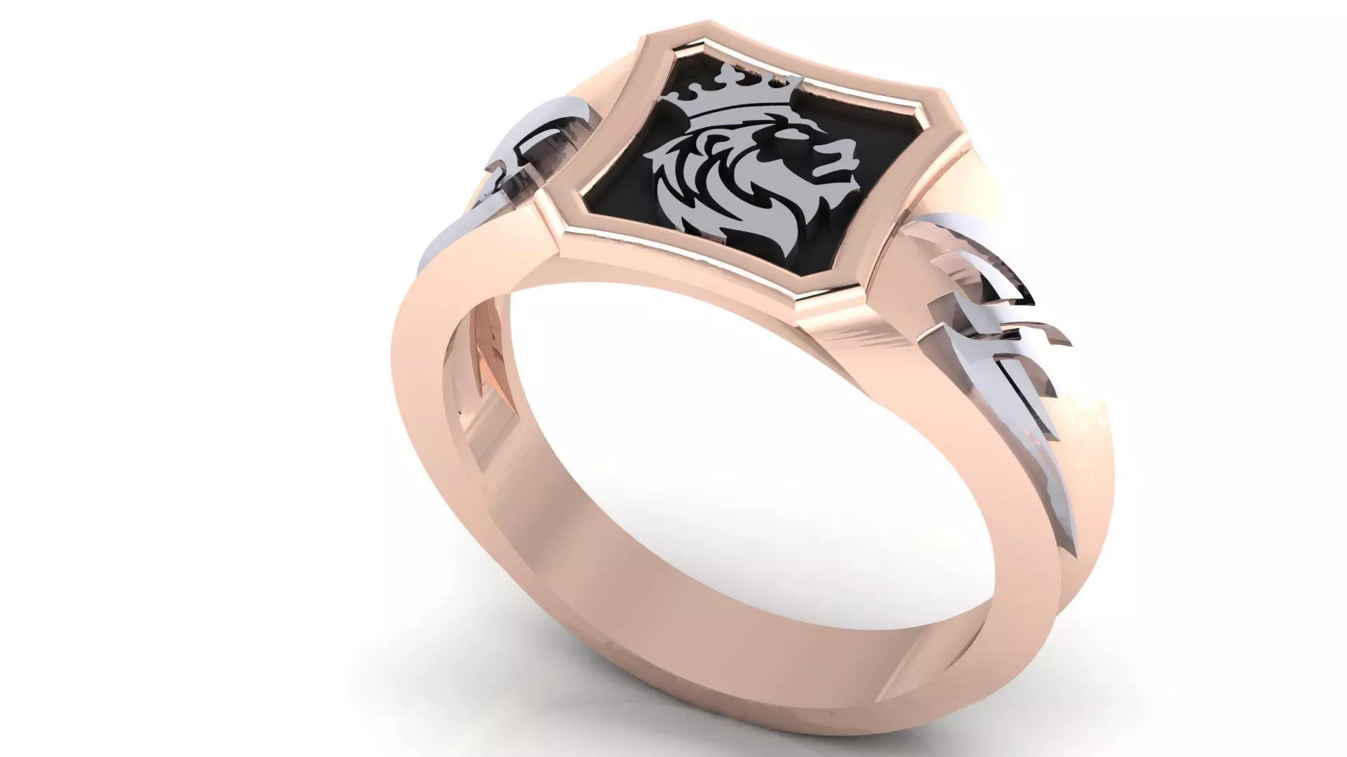 PERMIUM LION GENTS RING FOR MENS 3D print model_0