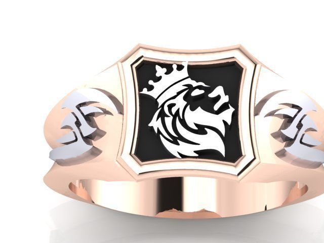 PERMIUM LION GENTS RING FOR MENS 3D print model_5