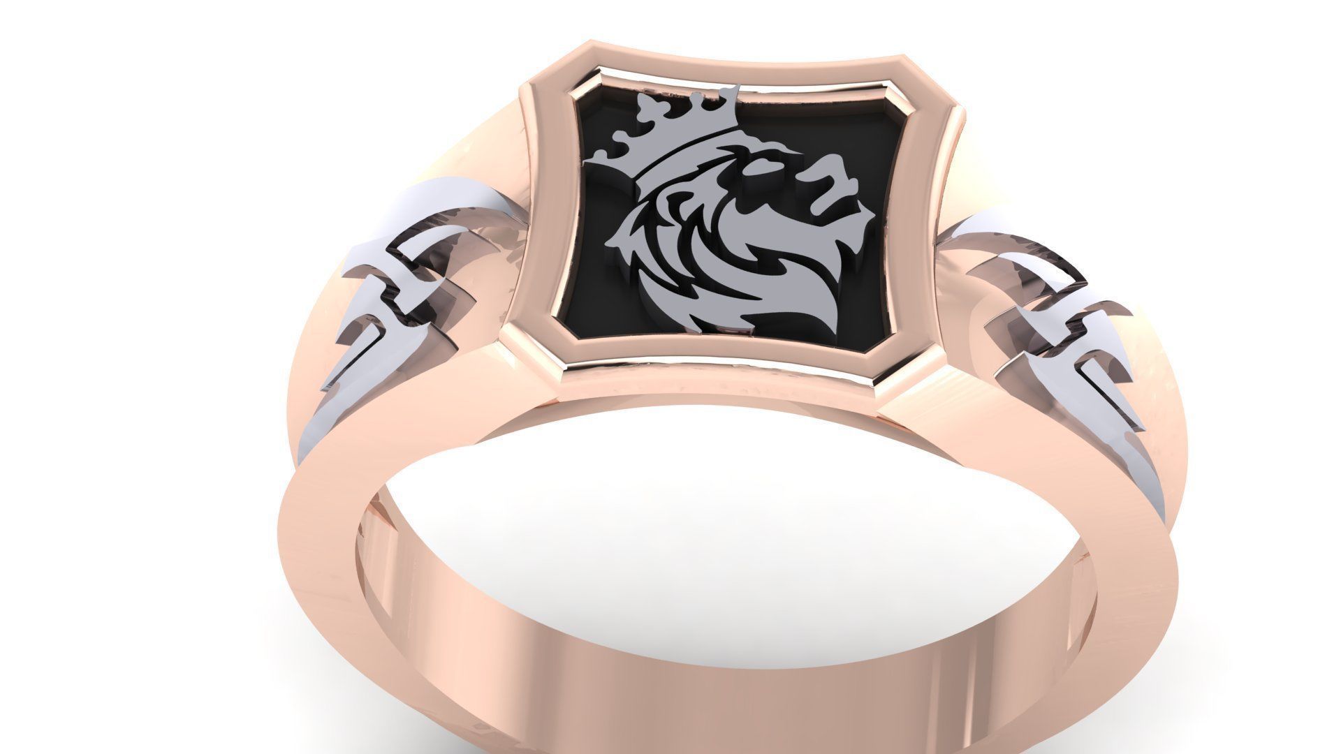 PERMIUM LION GENTS RING FOR MENS 3D print model_1