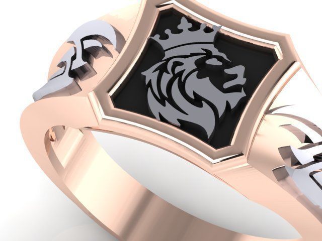 PERMIUM LION GENTS RING FOR MENS 3D print model_3