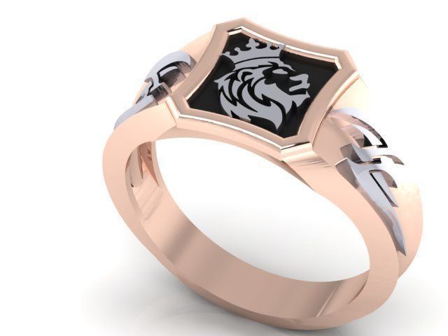 PERMIUM LION GENTS RING FOR MENS 3D print model_2