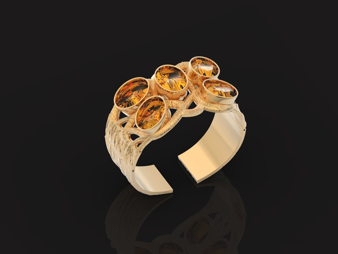 large massive tree branch bracelet 892 3D print model_2