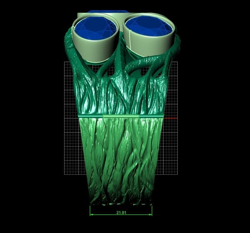 large massive tree branch bracelet 892 3D print model_6