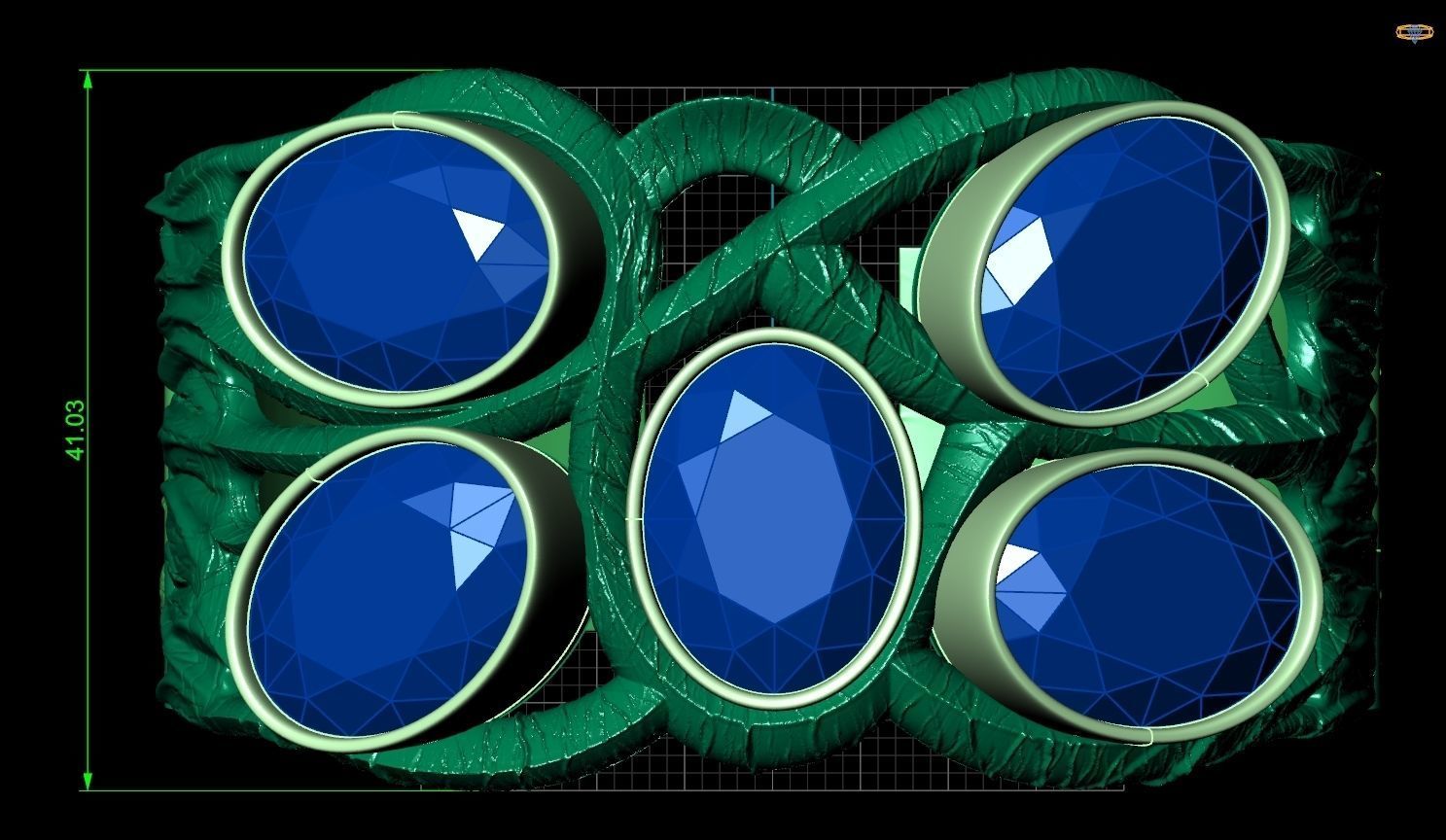 large massive tree branch bracelet 892 3D print model_5