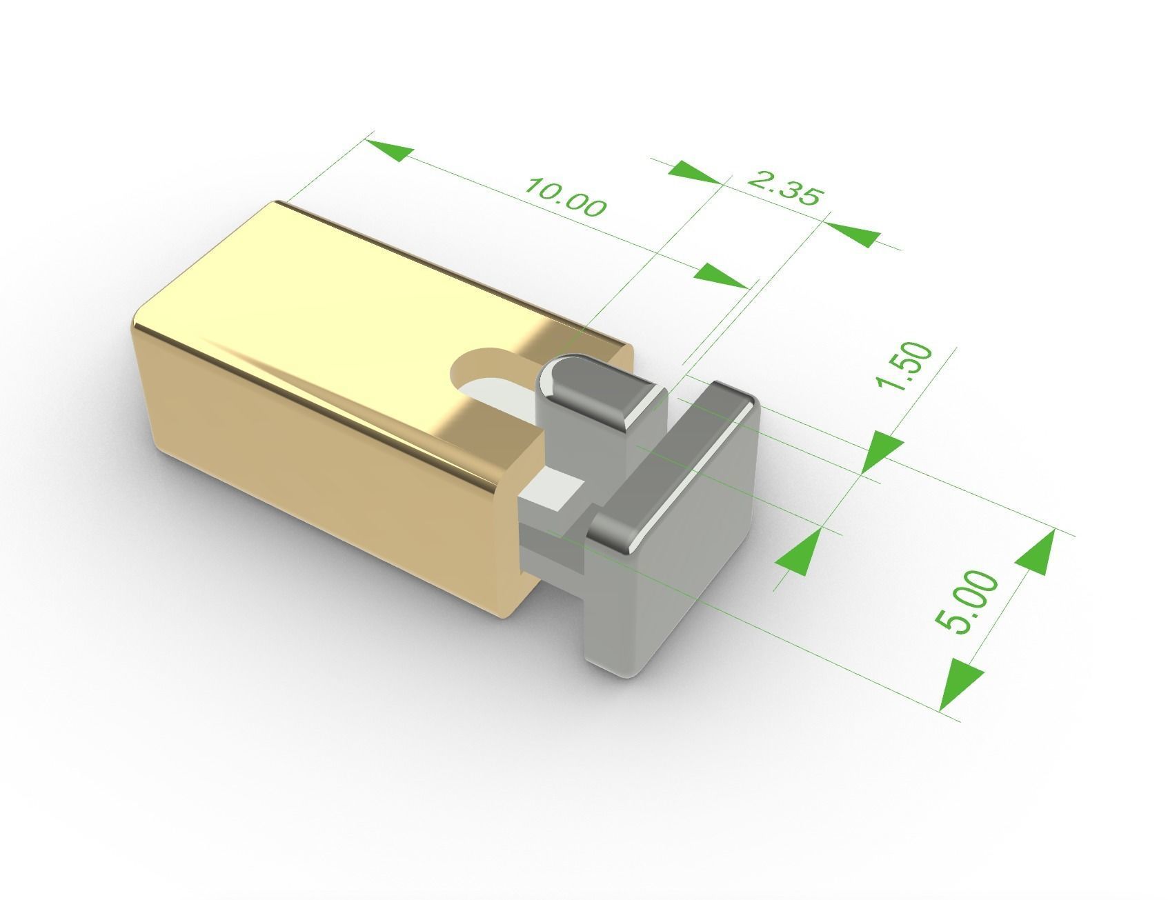 Box Catch Clasp for Jewellery 3D print model_1